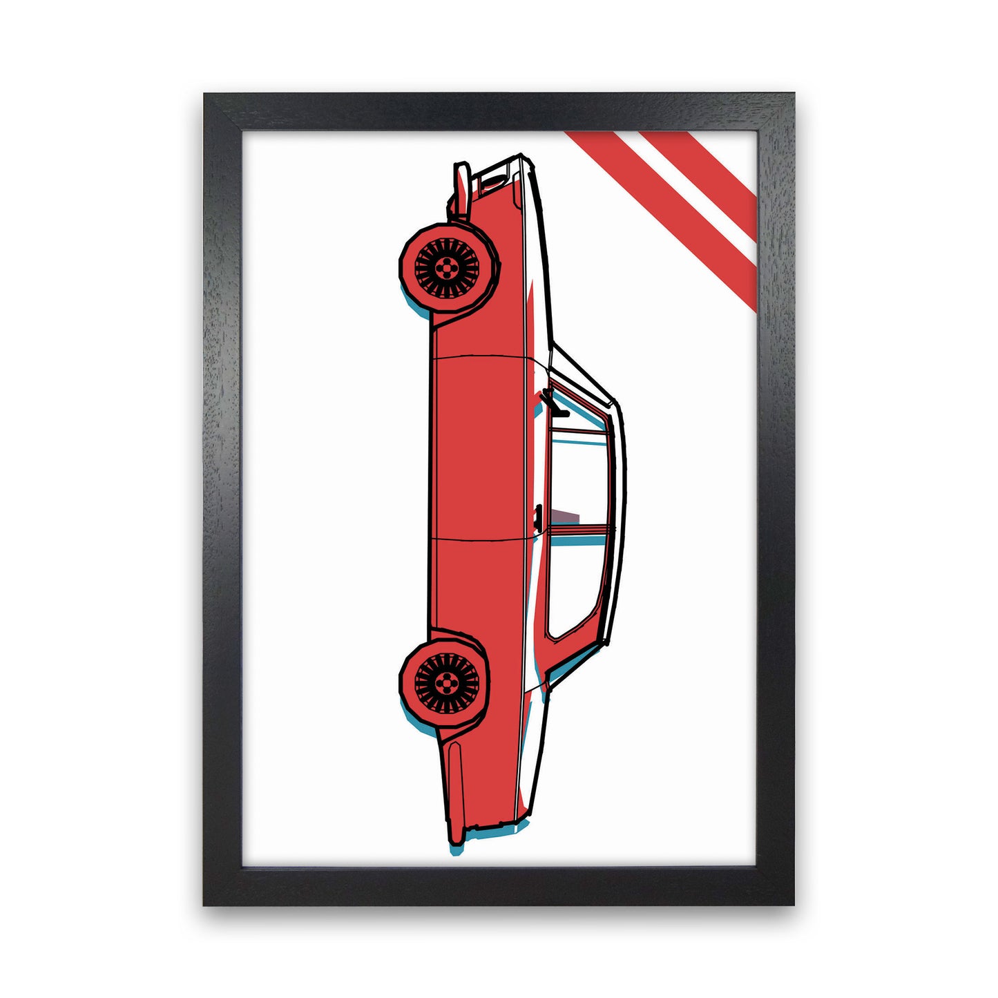 Red Car Art Print by Jason Stanley Black Grain
