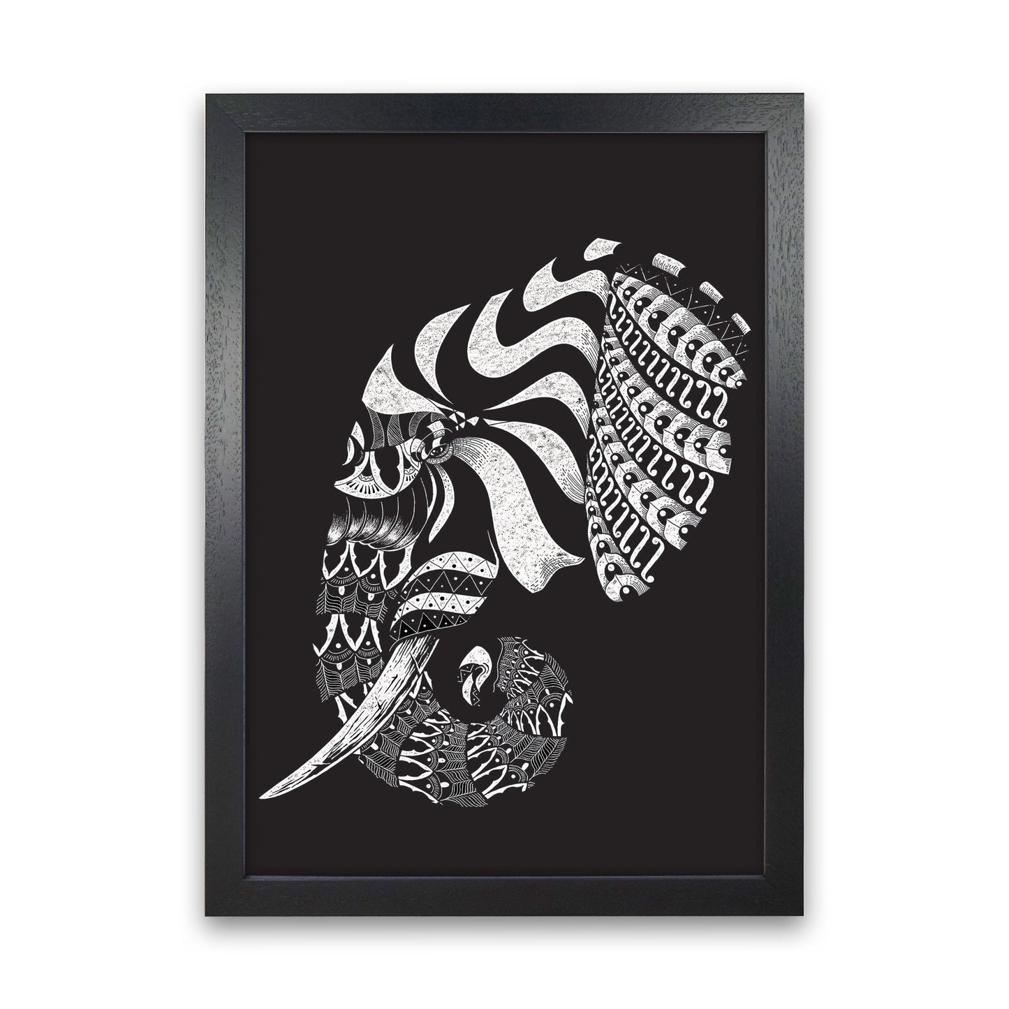 Ornate Elephant II Art Print by Jason Stanley Black Grain