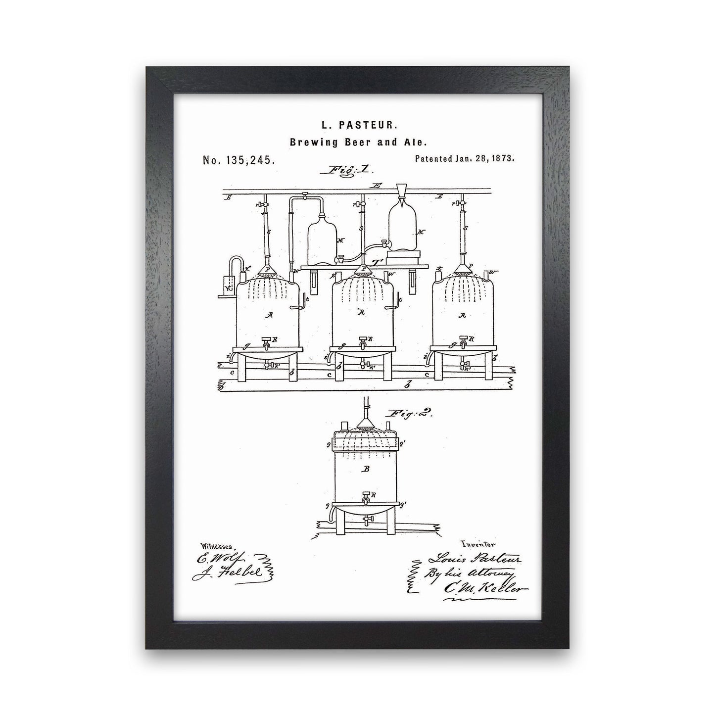 Brewing Beer Apparatus Patent Art Print by Jason Stanley Black Grain