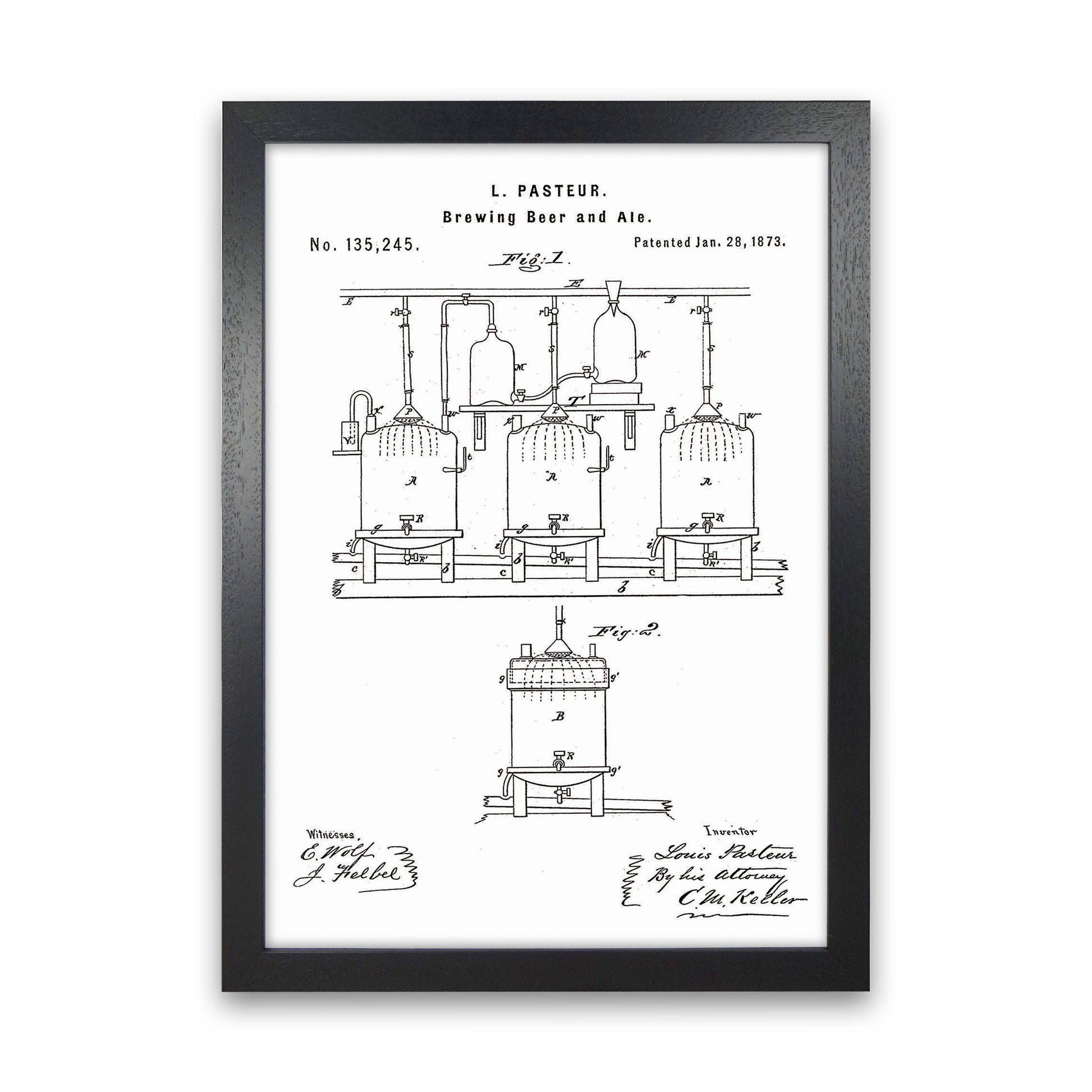 Brewing Beer Apparatus Patent Art Print by Jason Stanley Black Grain