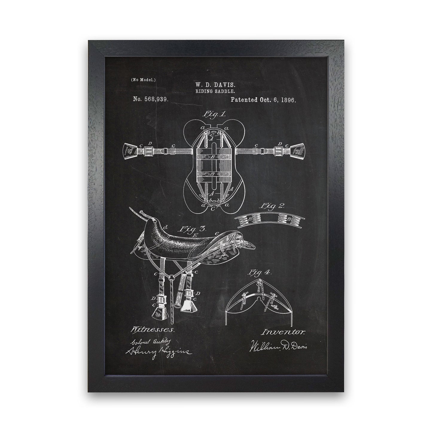 Riding Saddlepatent Art Print by Jason Stanley Black Grain