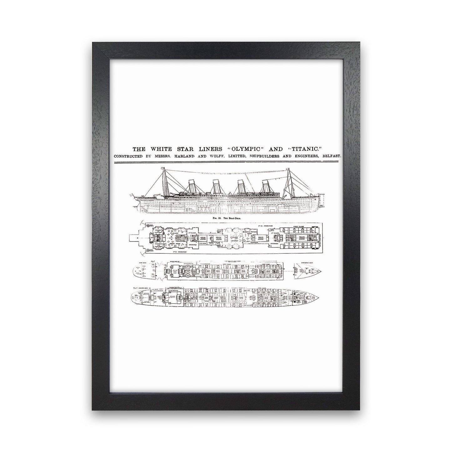 Titanic Patent 2 Art Print by Jason Stanley Black Grain