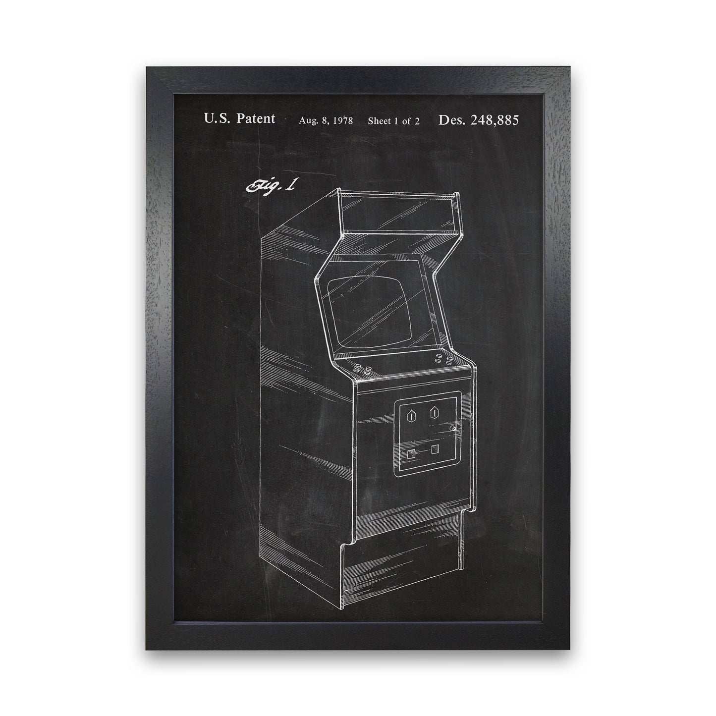 Arcade Game Patent Art Print by Jason Stanley Black Grain