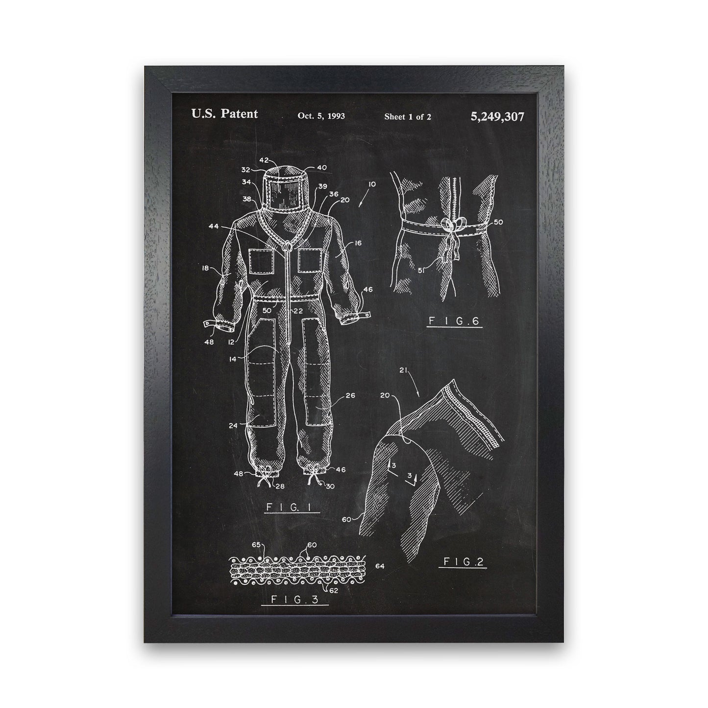Bee Suit Patent Art Print by Jason Stanley Black Grain