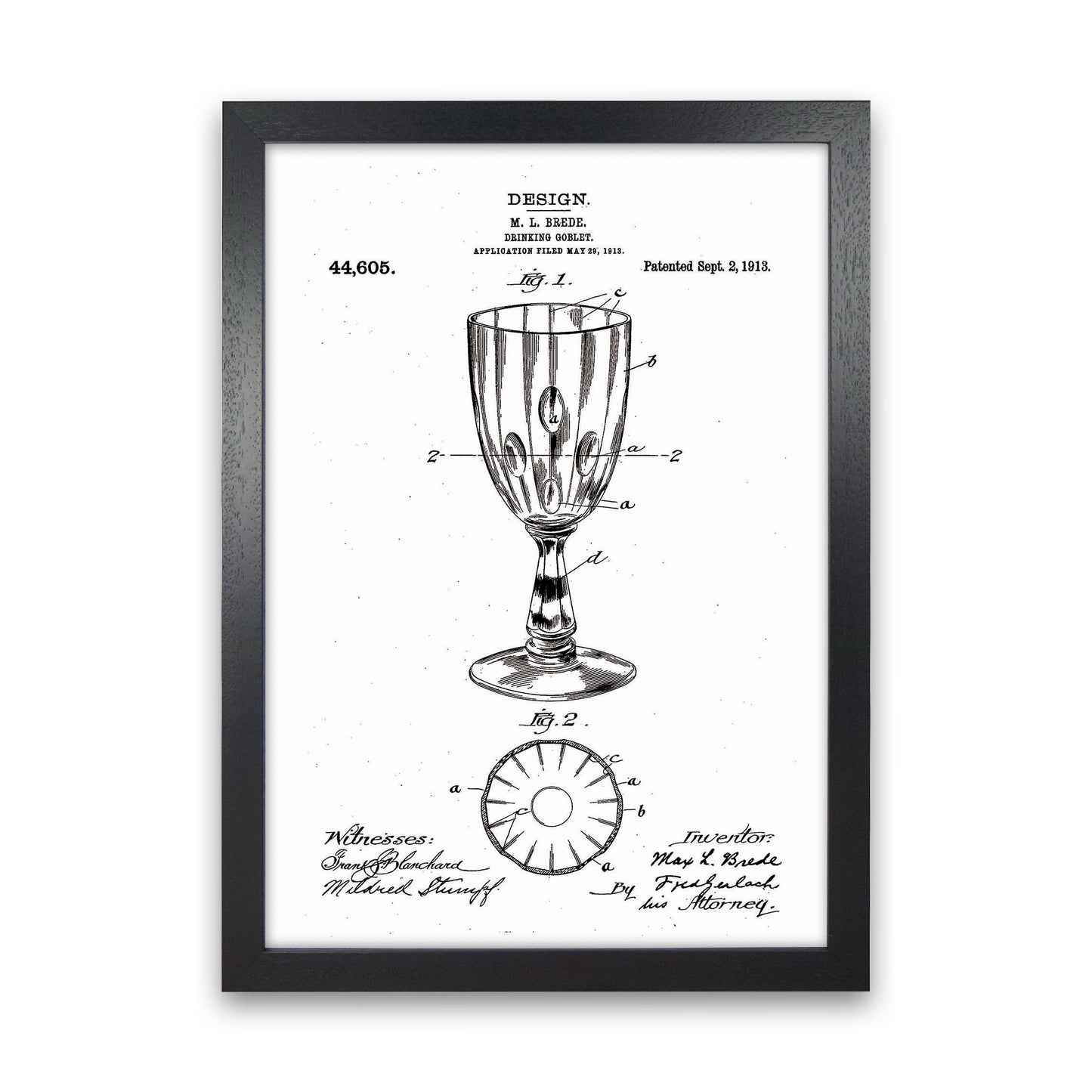 Goblet Patent Art Print by Jason Stanley Black Grain