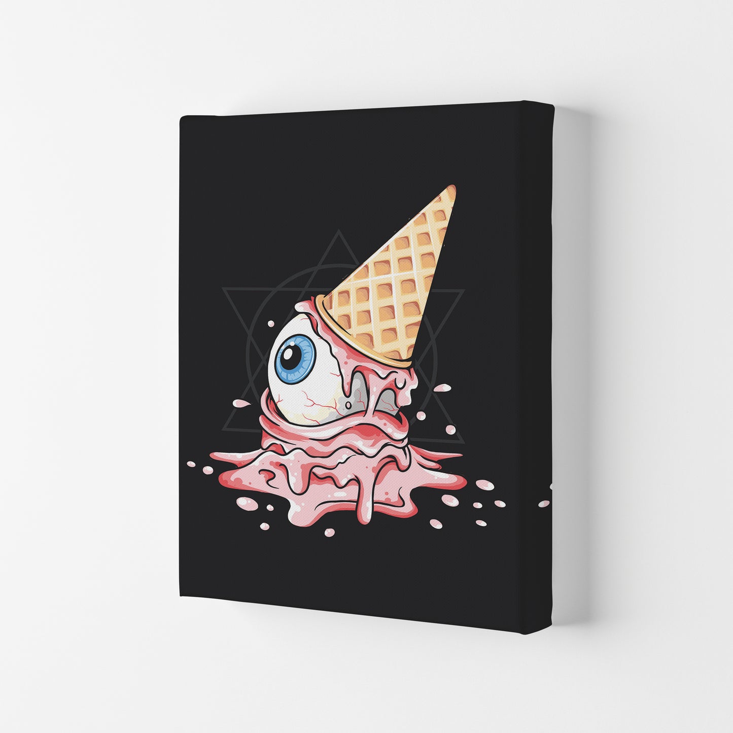 Strawberry Eyeball Icecream Art Print by Jason Stanley Canvas