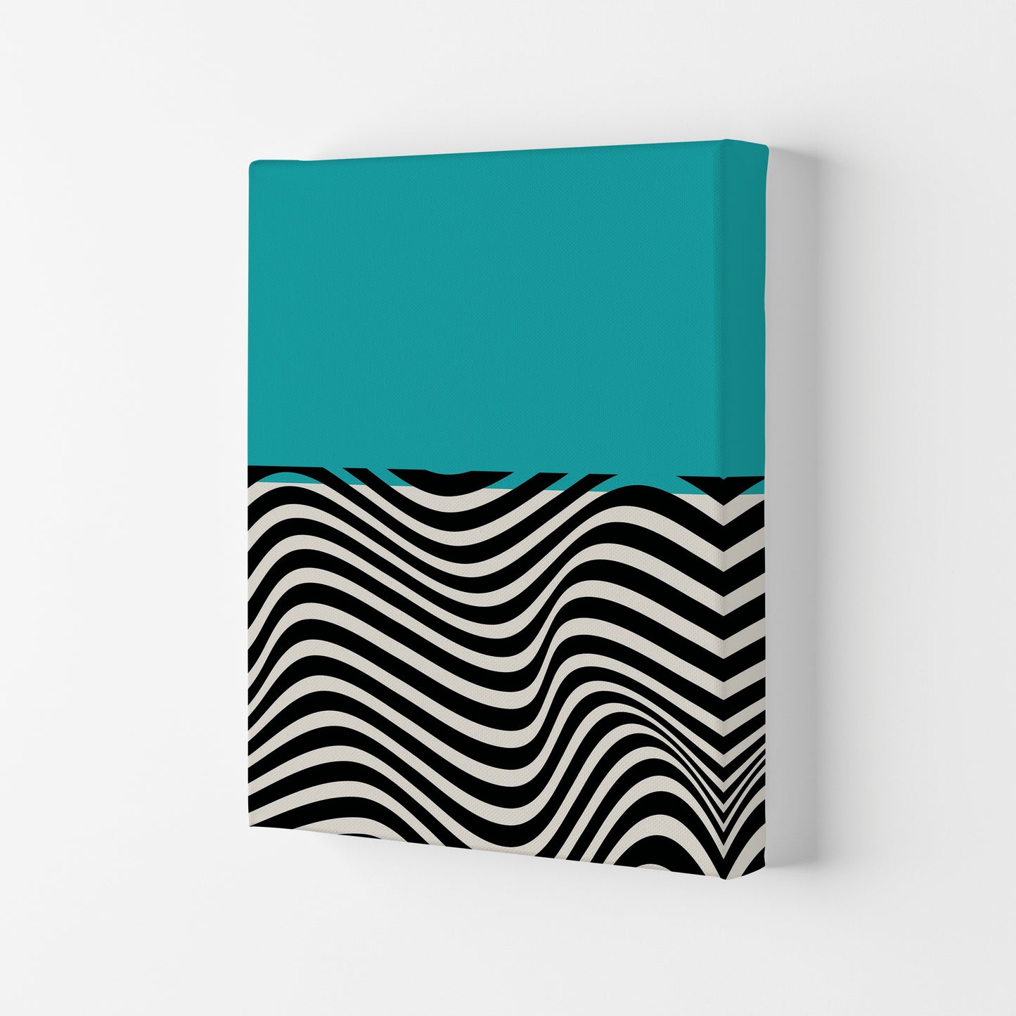 Minimal Abstract Blue Wave Art Print by Jason Stanley Canvas