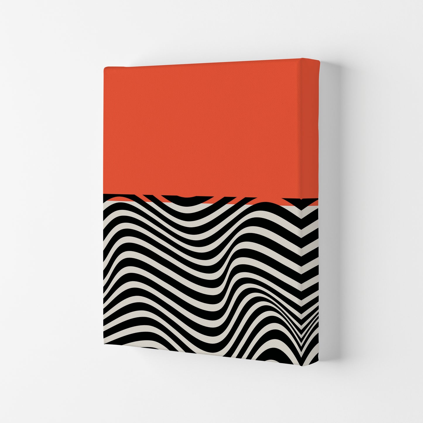 Minimal Abstract Red Wave Art Print by Jason Stanley Canvas