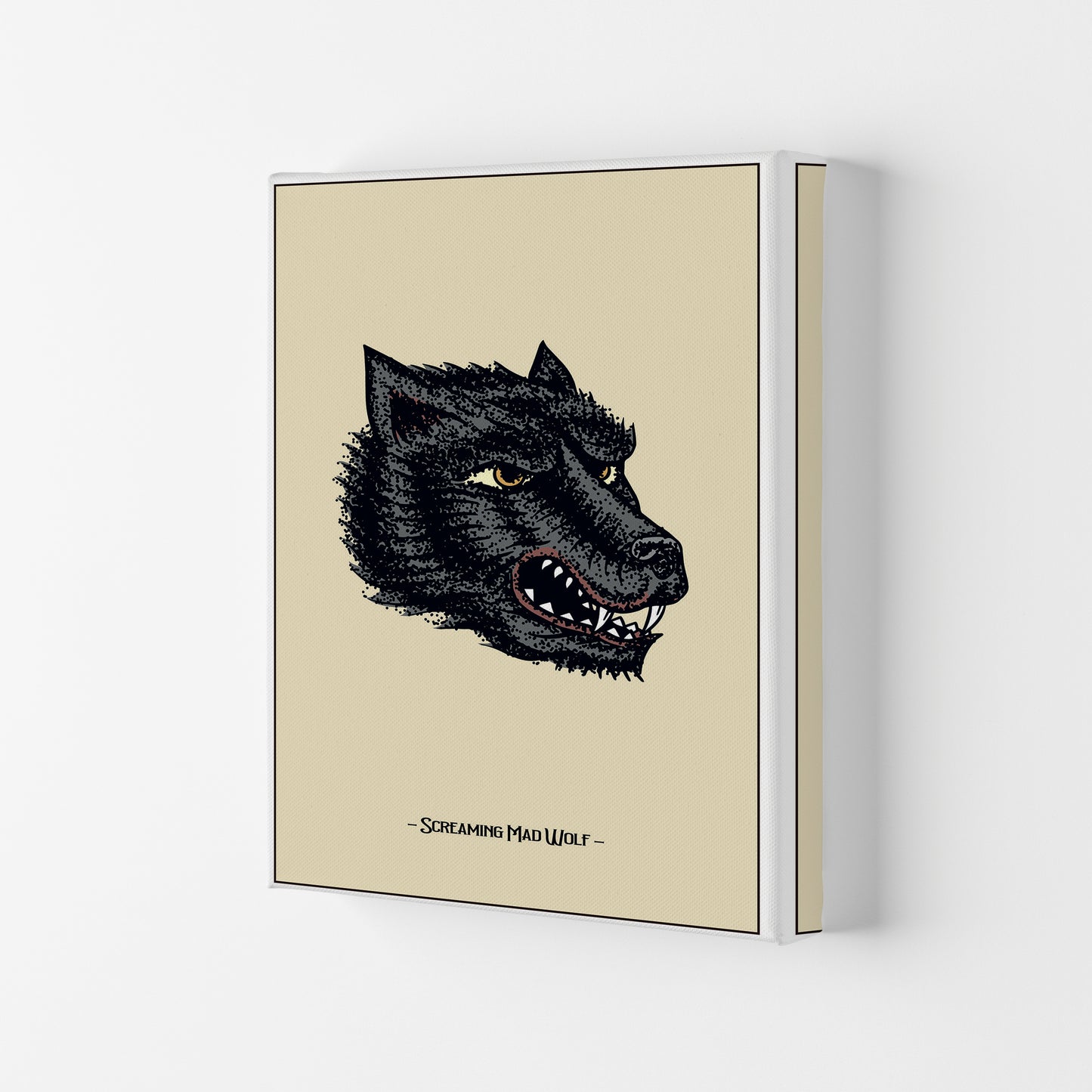 Screaming Mad Wolf Art Print by Jason Stanley Canvas