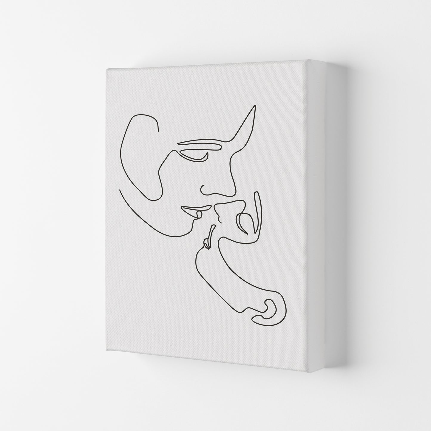 One Line Kiss Art Print by Jason Stanley Canvas