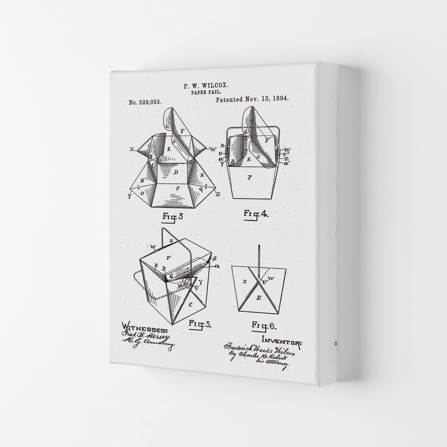 Chinese Take Out Box Patent Art Print by Jason Stanley Canvas
