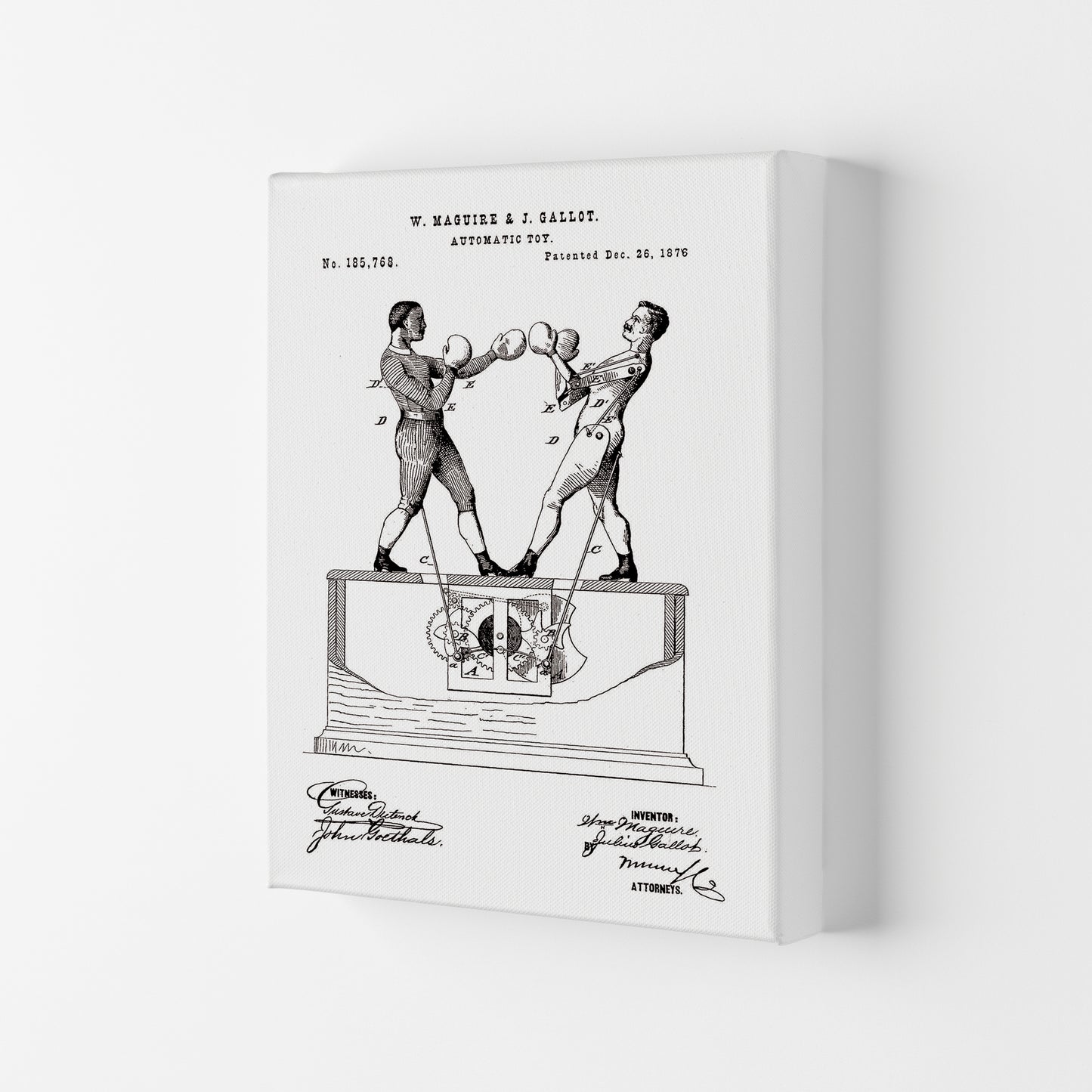 Automatic Boxing Toy Patent Art Print by Jason Stanley Canvas