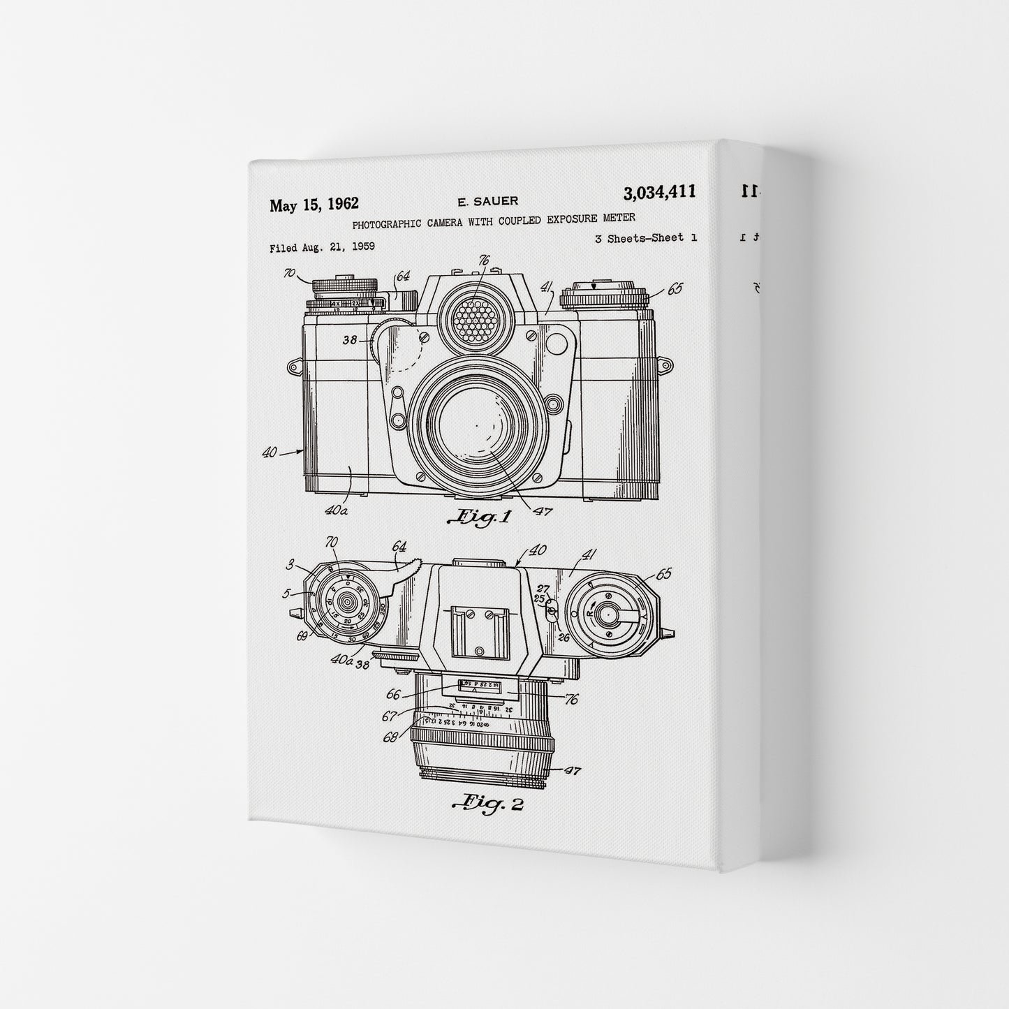 Photographic Camera Patent Art Print by Jason Stanley Canvas