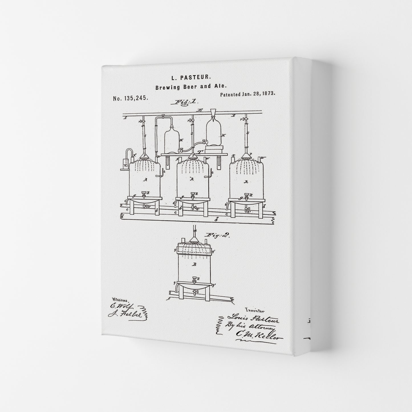 Brewing Beer Apparatus Patent Art Print by Jason Stanley Canvas