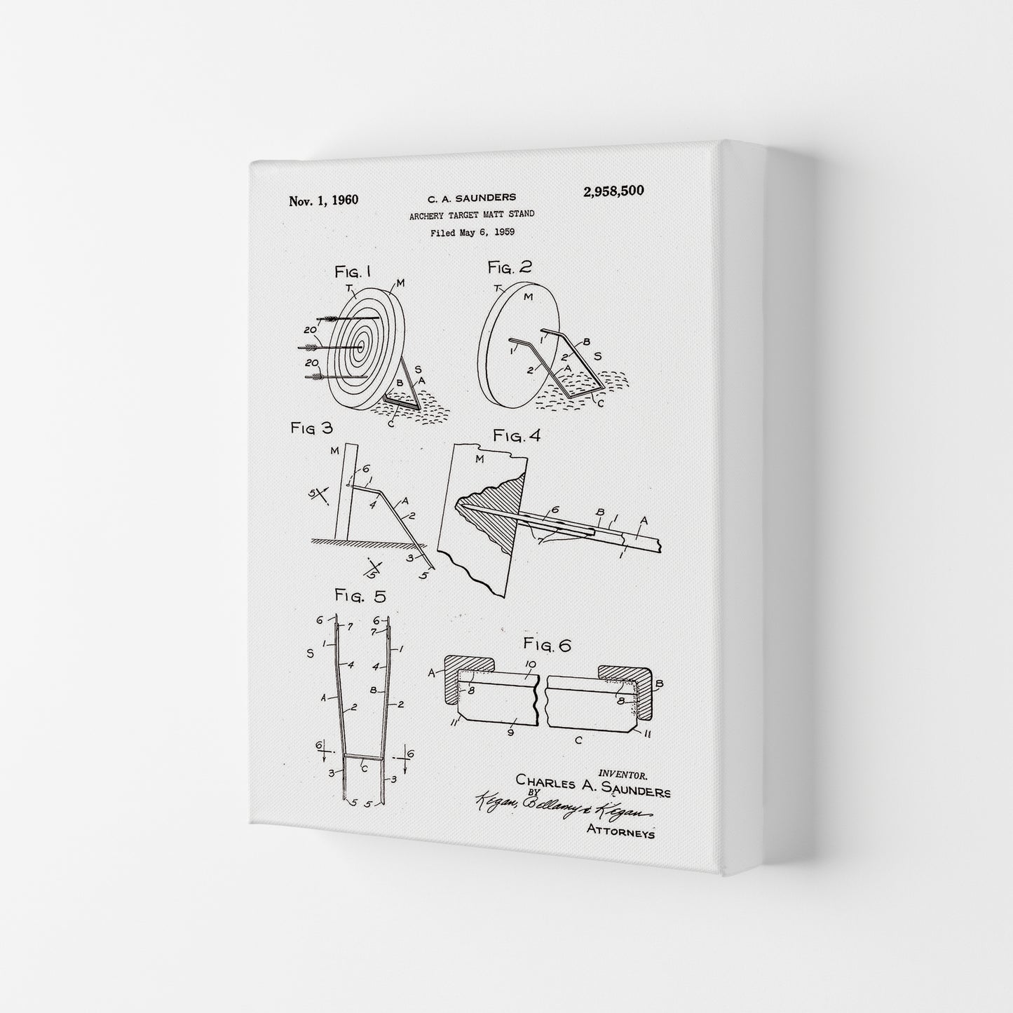Archery Target Stand Patent Art Print by Jason Stanley Canvas