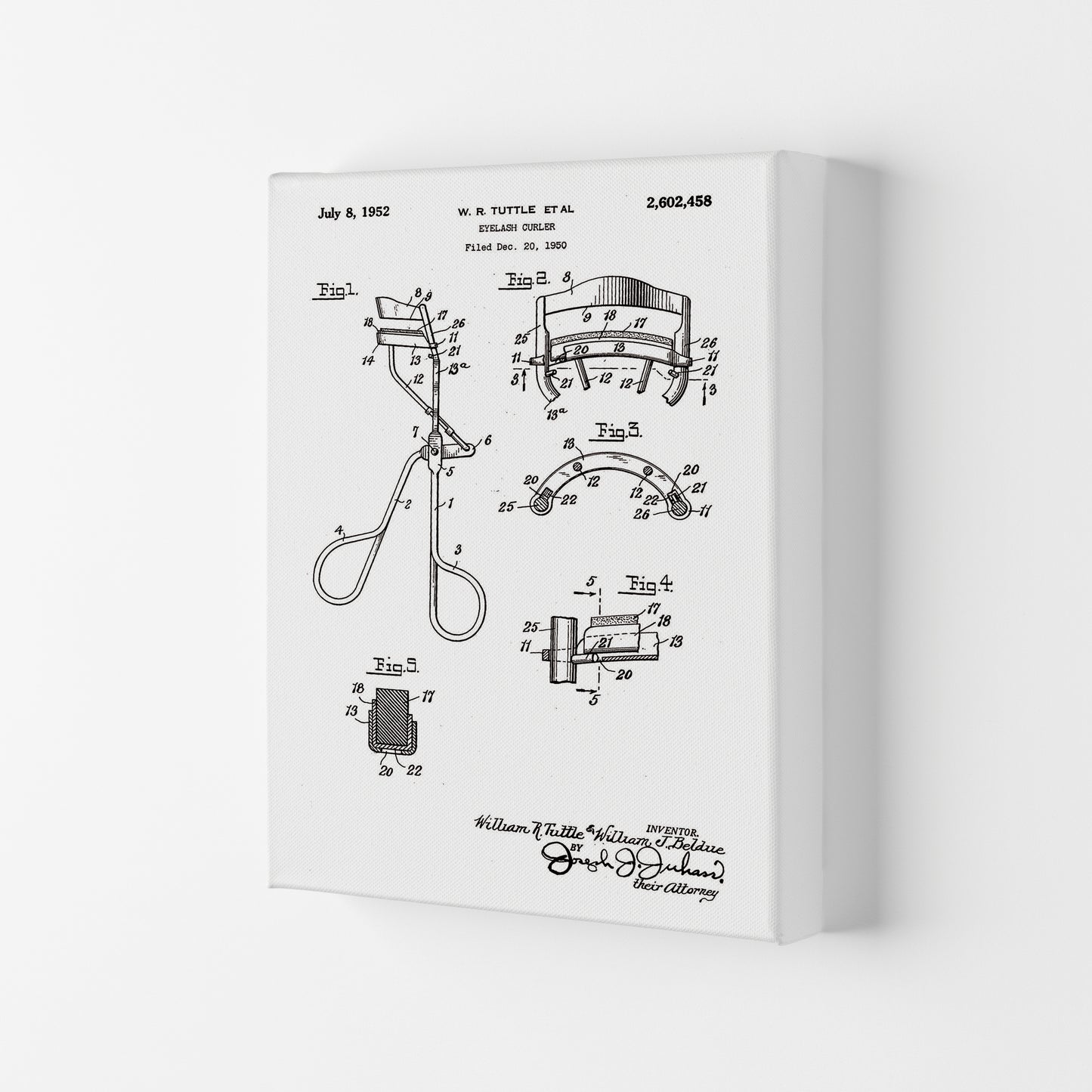 Eyelash Curler Patent Art Print by Jason Stanley Canvas