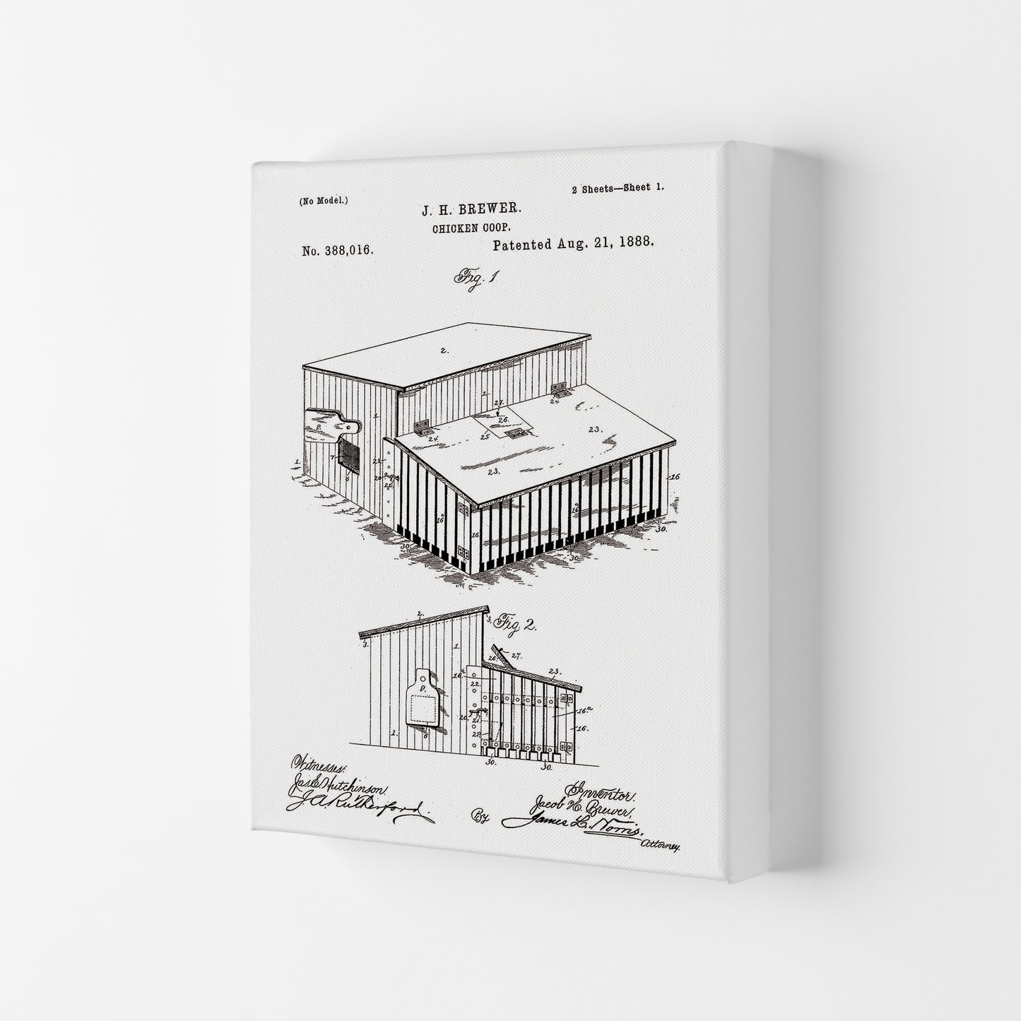 Chicken Coop Patent Art Print by Jason Stanley Canvas