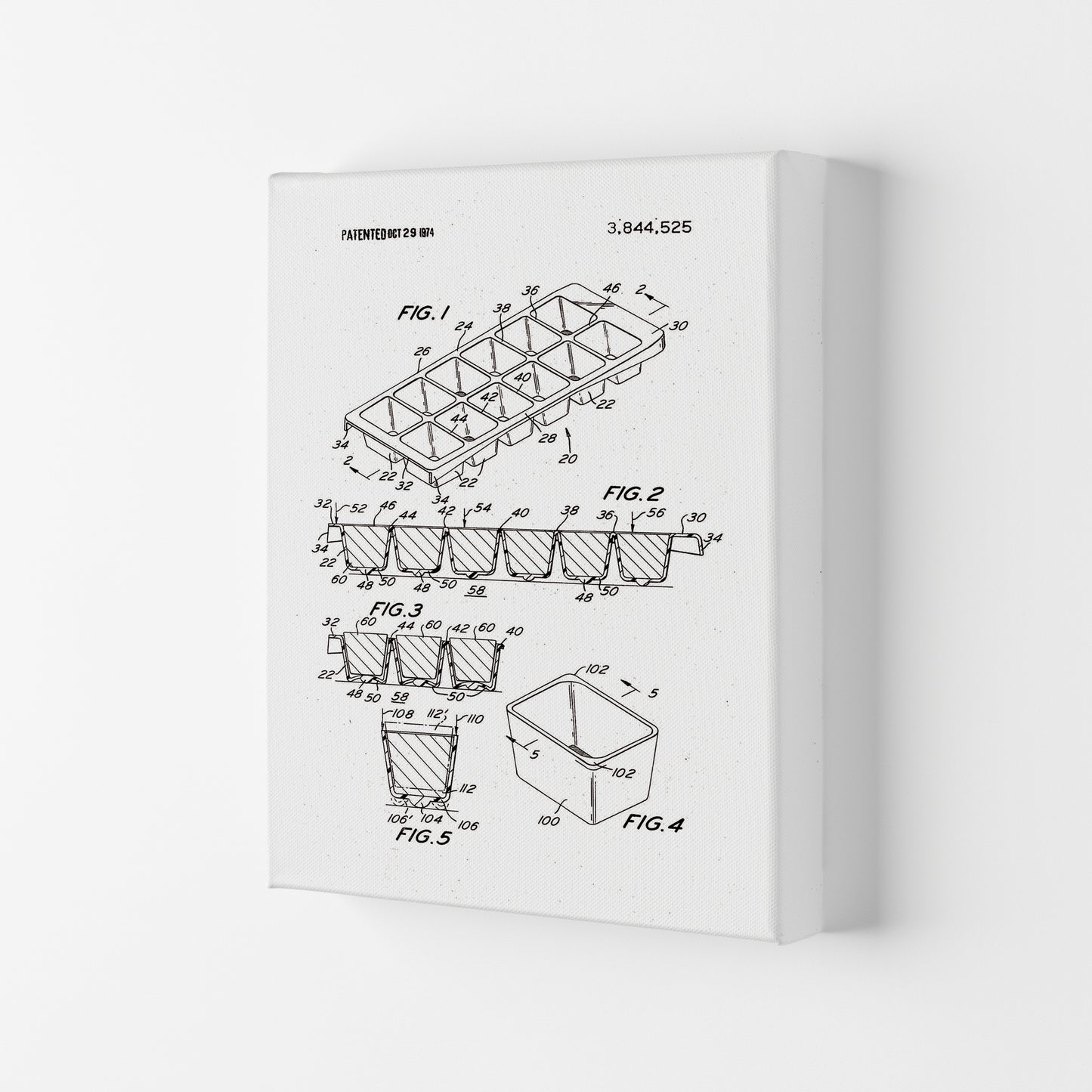 Ice Cube Tray Patent Art Print by Jason Stanley Canvas