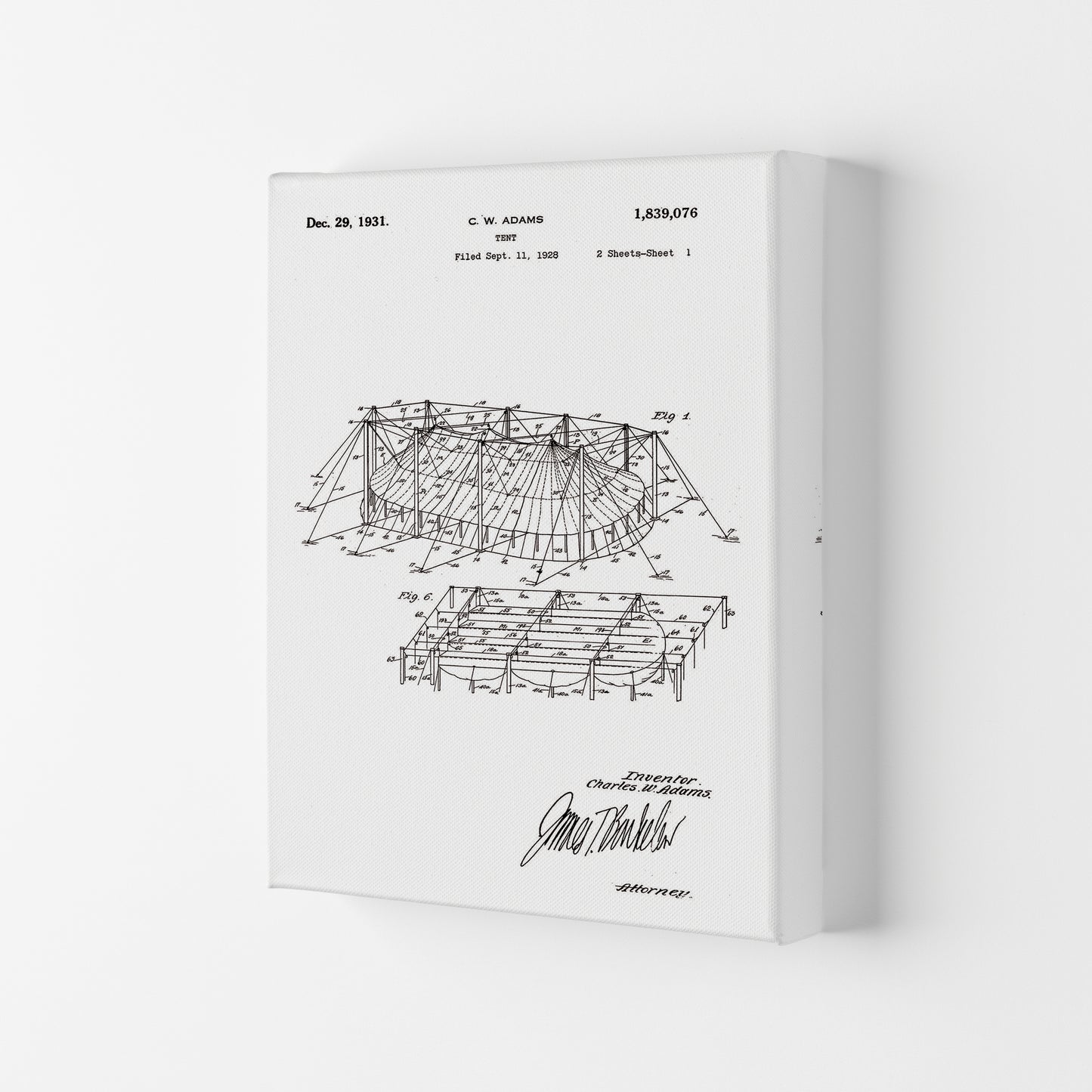 Carnival Tent Patent Art Print by Jason Stanley Canvas