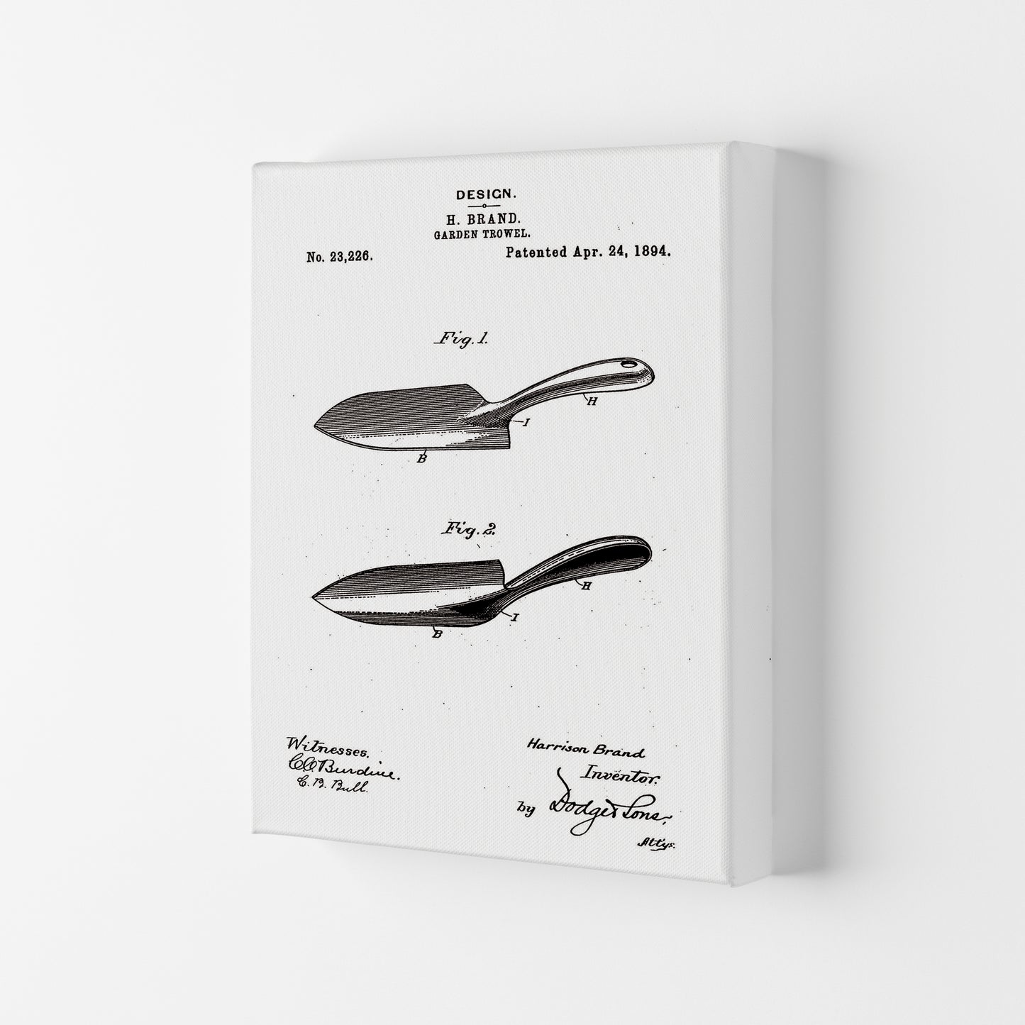 Garden Shovel Patent Art Print by Jason Stanley Canvas