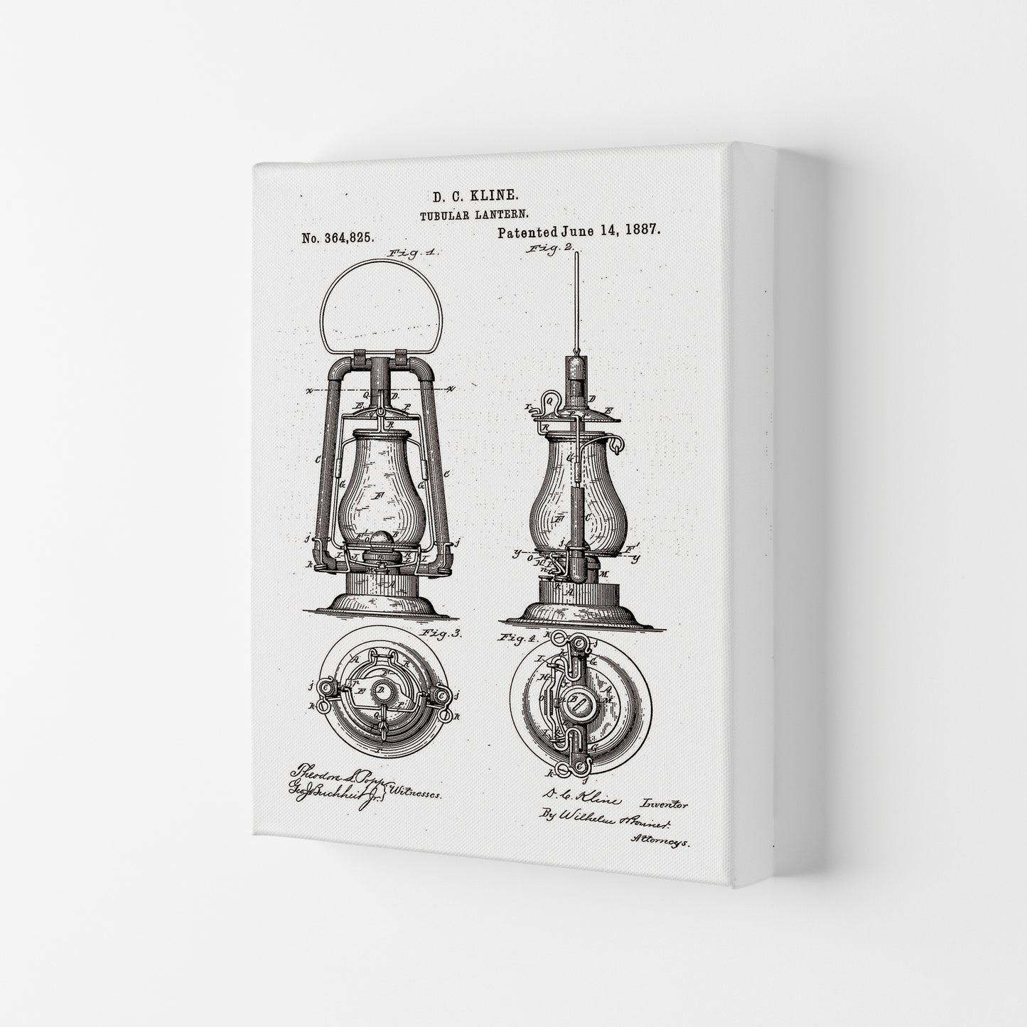 Vintage Lamp Patent Art Print by Jason Stanley Canvas