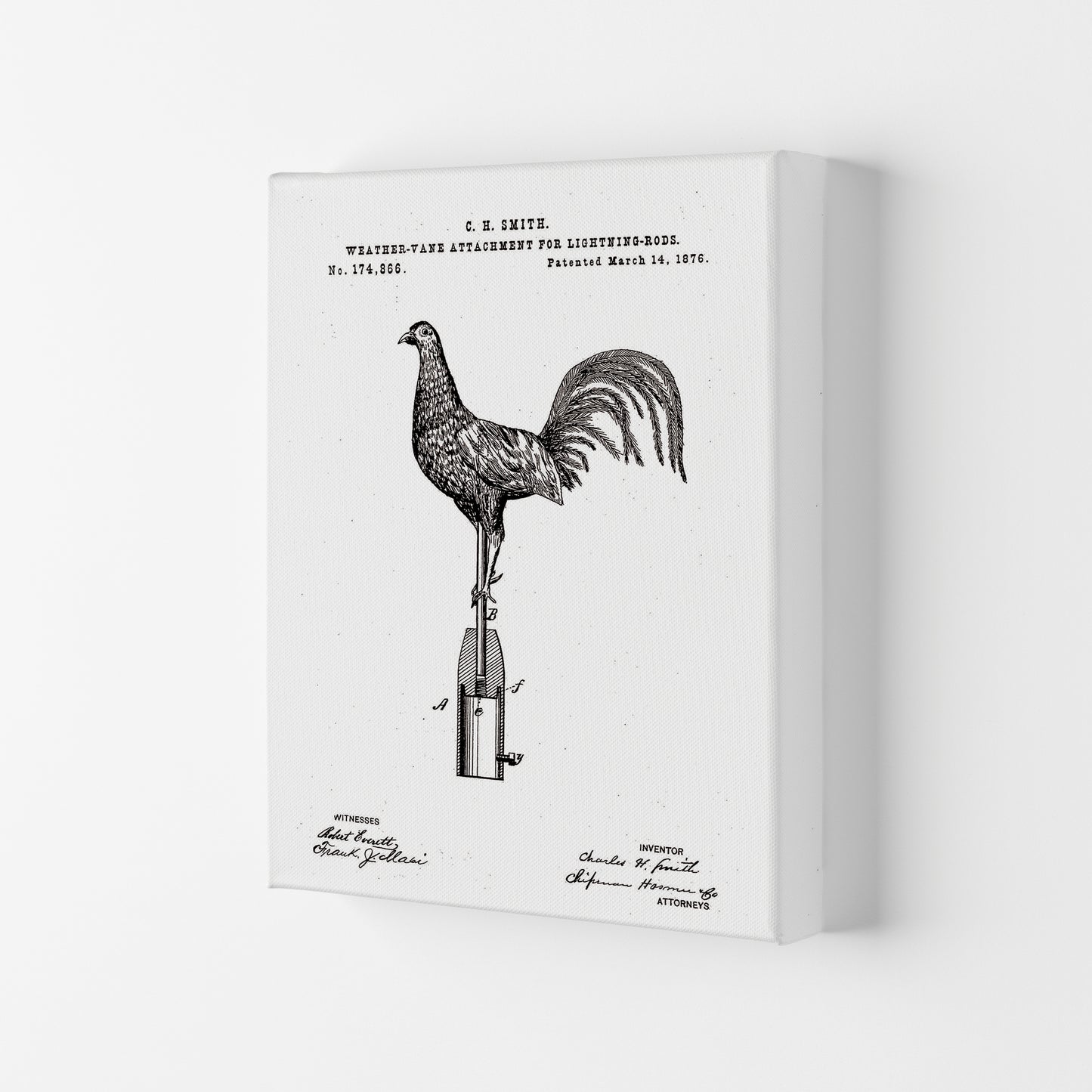 Weather Vane Patent Art Print by Jason Stanley Canvas