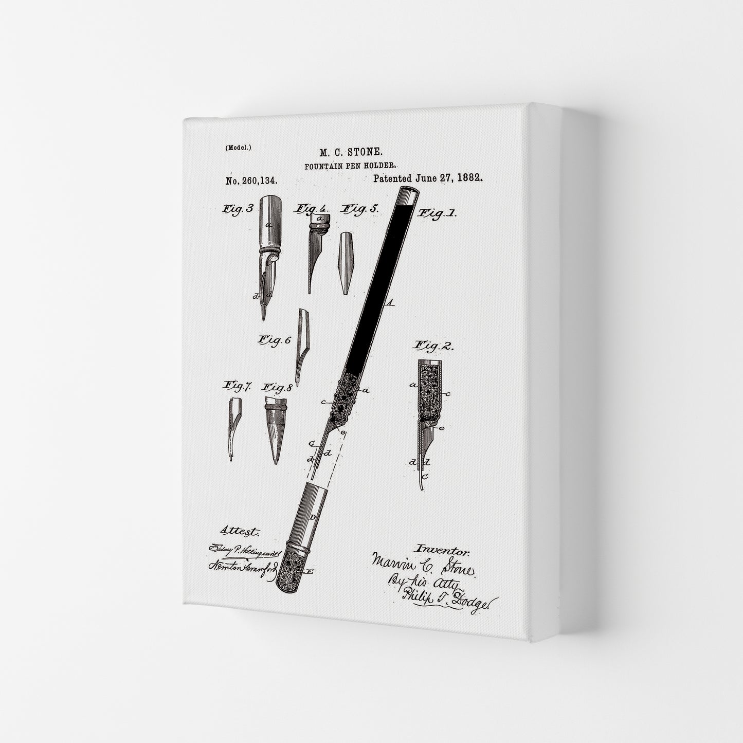 Fountain Pen Patent Art Print by Jason Stanley Canvas