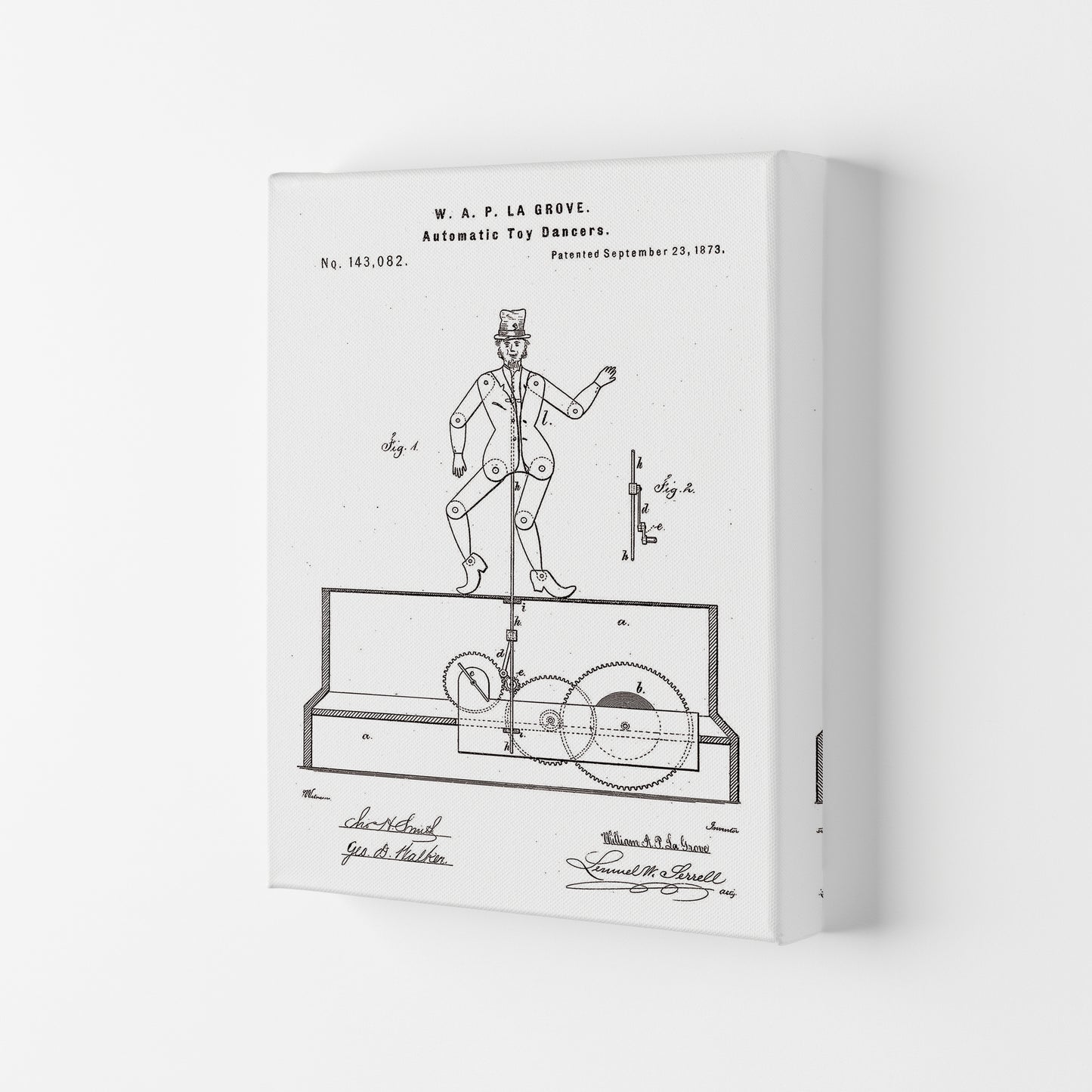 Toy Dancer Patent Art Print by Jason Stanley Canvas