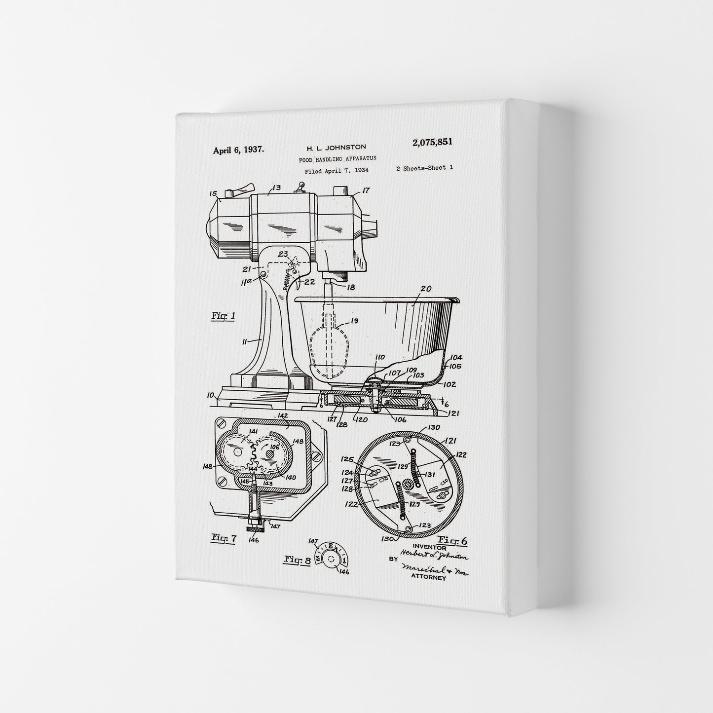 Mixer Patent Art Print by Jason Stanley Canvas