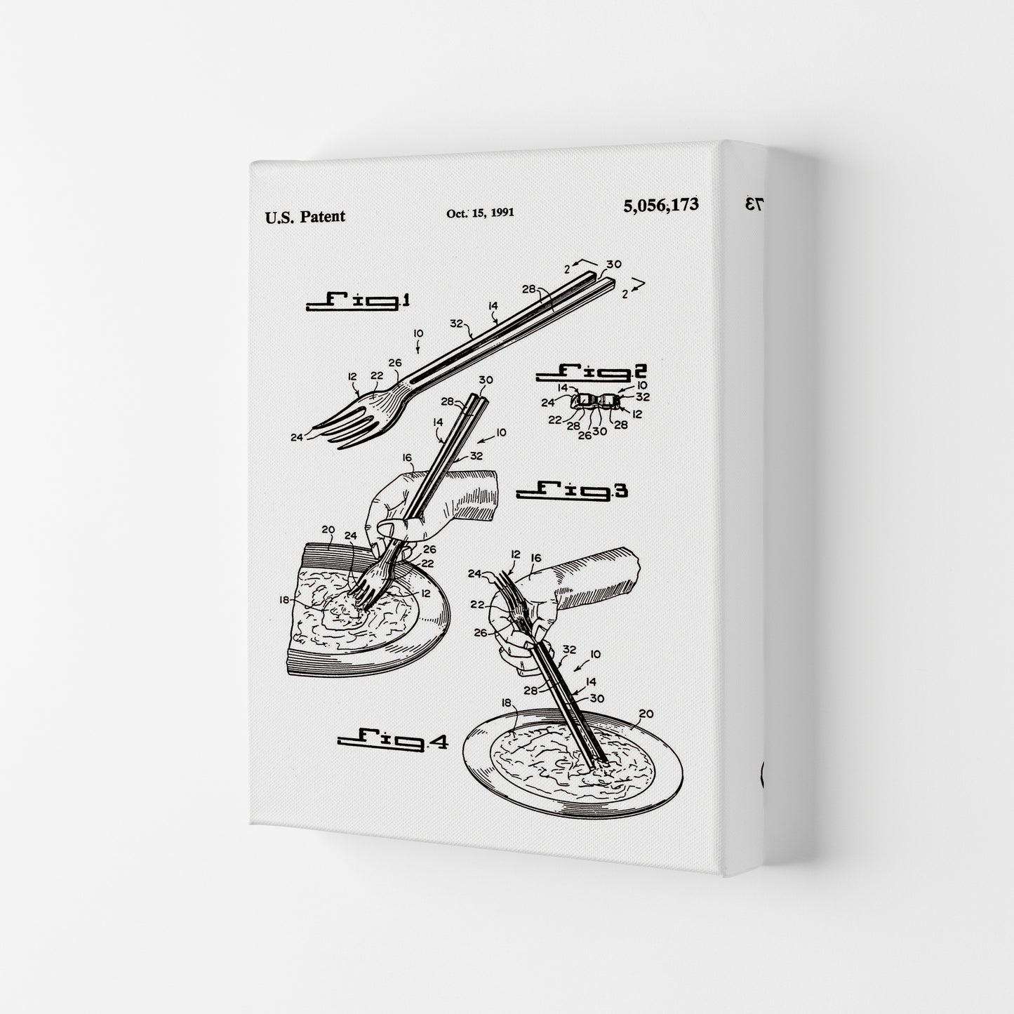 Fork Patent Art Print by Jason Stanley Canvas