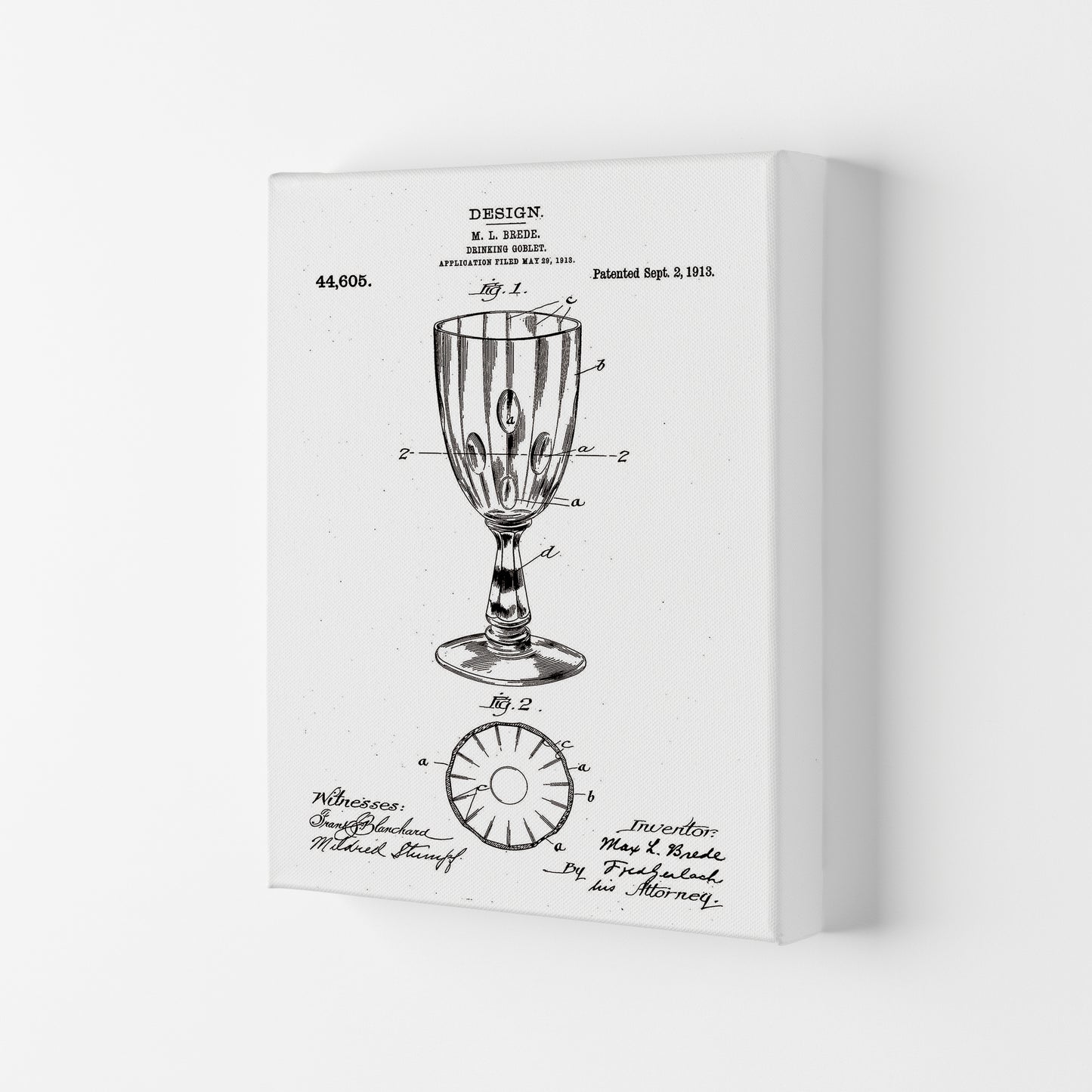 Goblet Patent Art Print by Jason Stanley Canvas