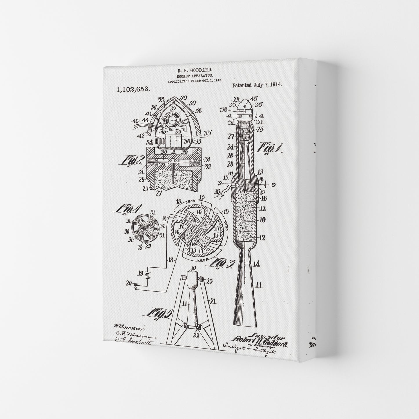 Rocket Patent Art Print by Jason Stanley Canvas