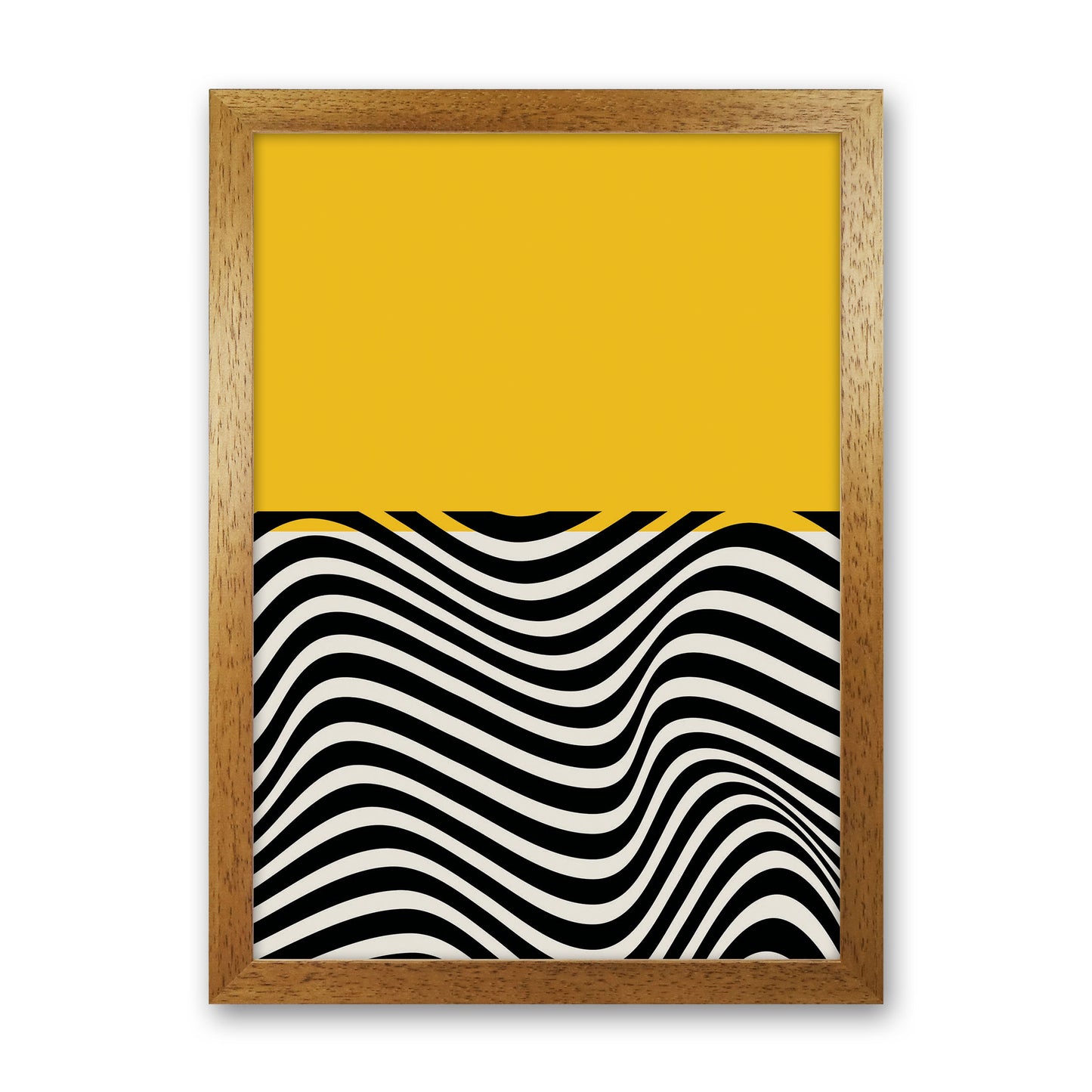 Minimal Abstract Yellow Wave Art Print by Jason Stanley Oak Grain