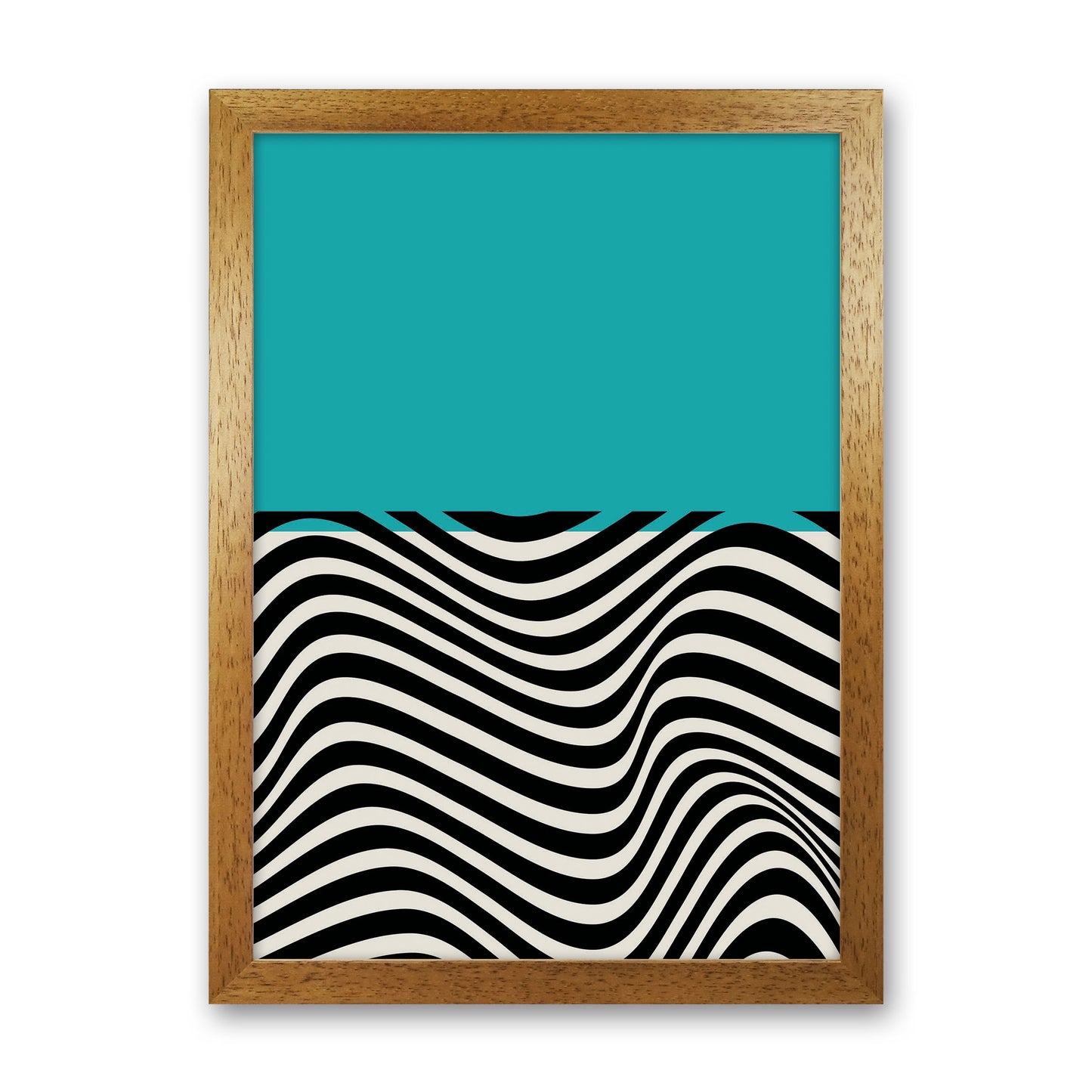 Minimal Abstract Blue Wave Art Print by Jason Stanley Oak Grain