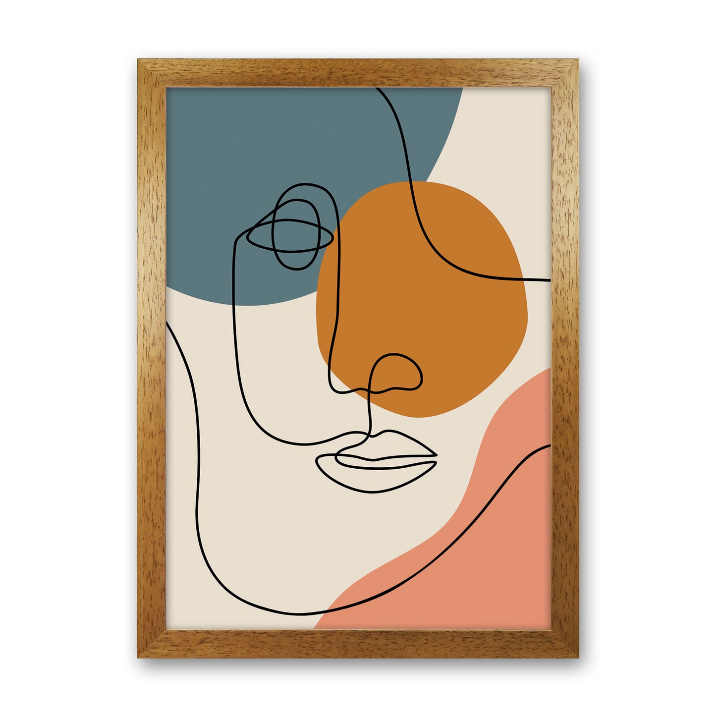 Abstract Face Line Drawing Art Print by Jason Stanley Oak Grain