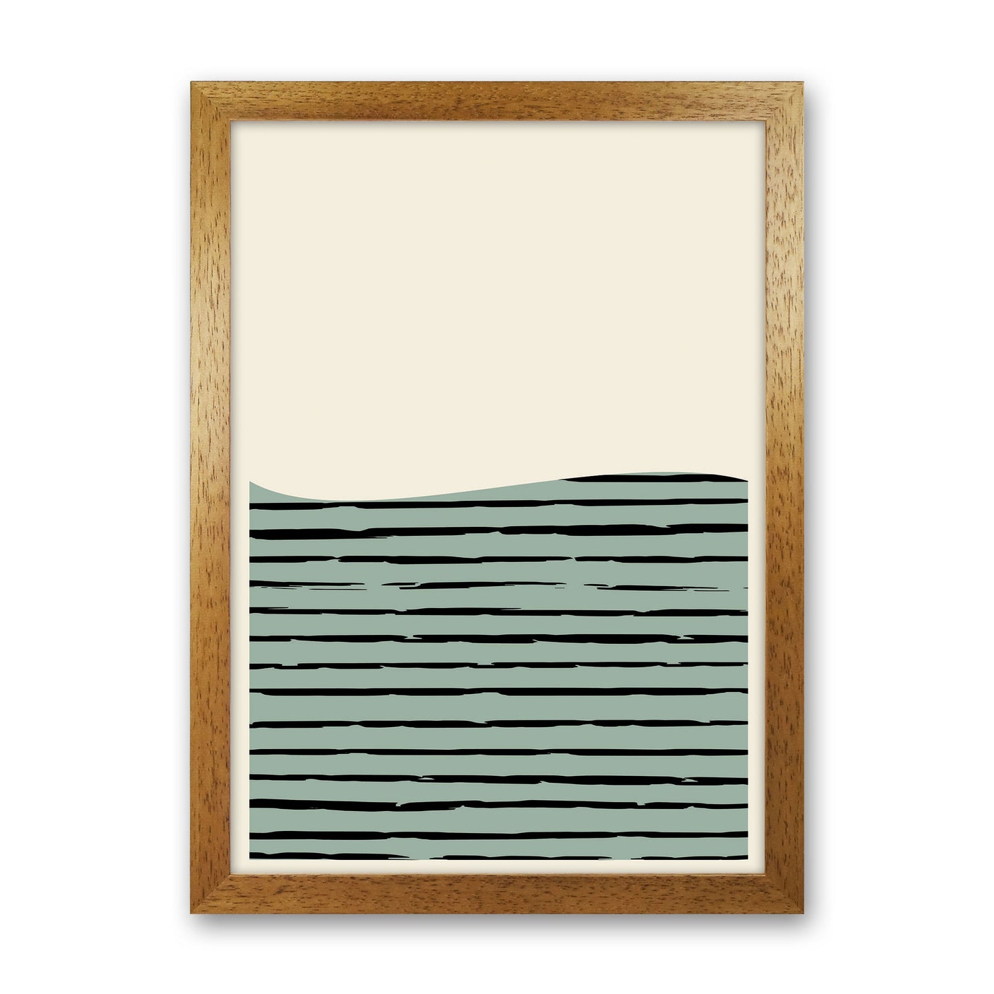 Green Minimal Midcentury Art Print by Jason Stanley Oak Grain