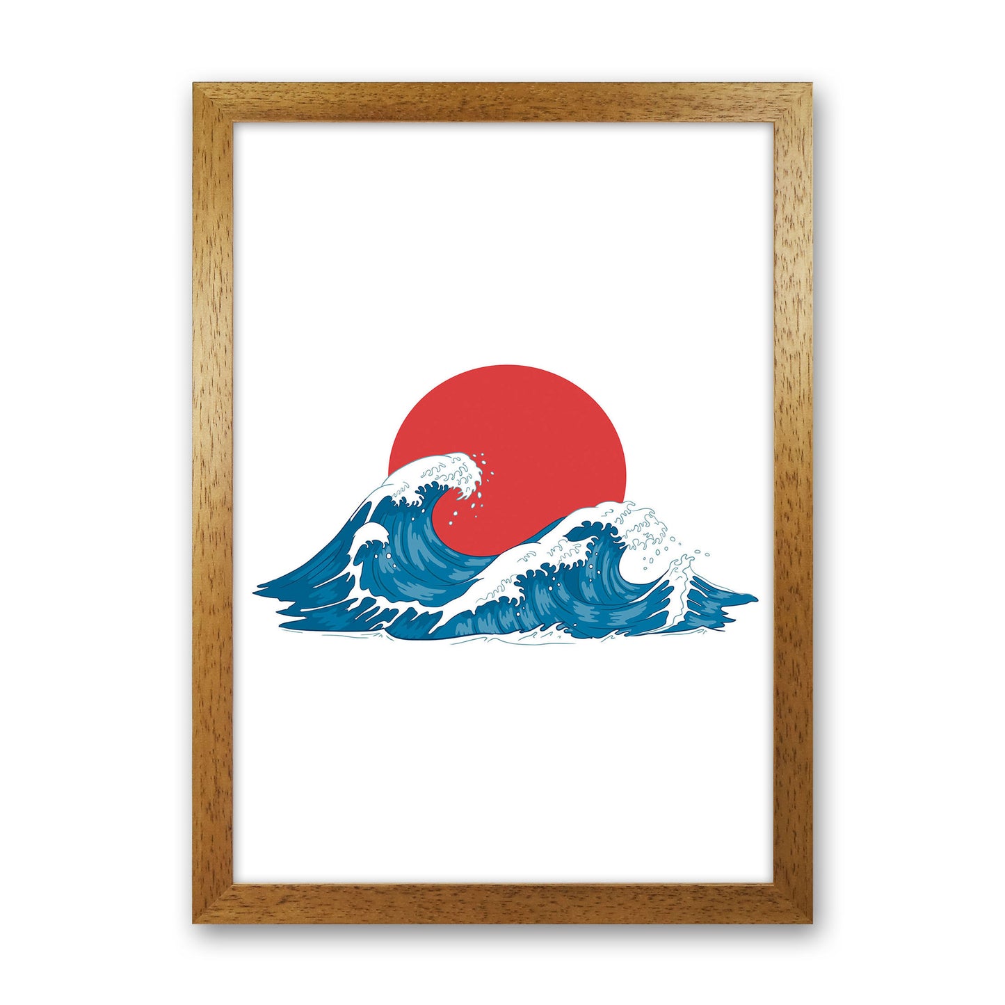 Japenses Wave Sunset Art Print by Jason Stanley Oak Grain