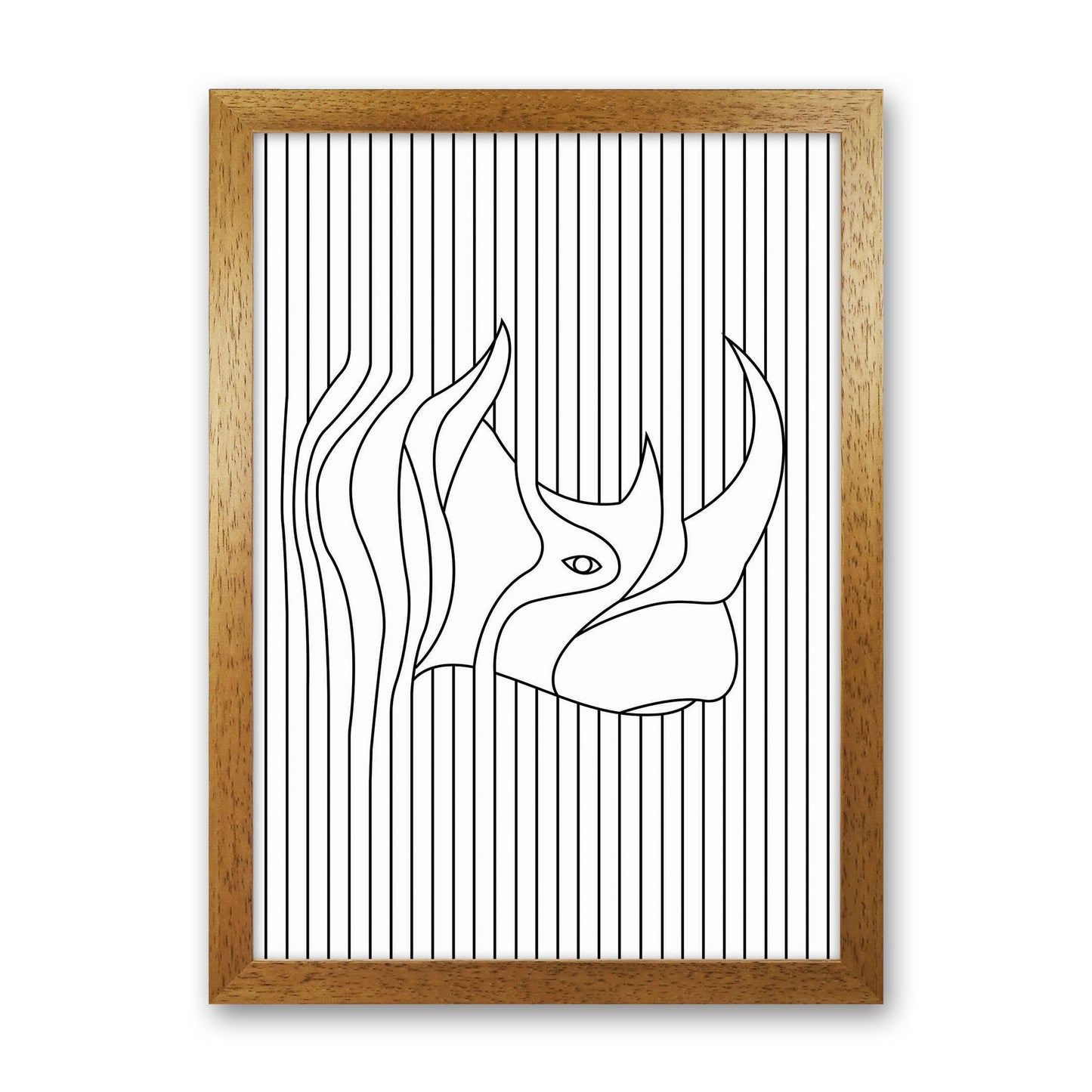 Line Drawing Rhino Art Print by Jason Stanley Oak Grain