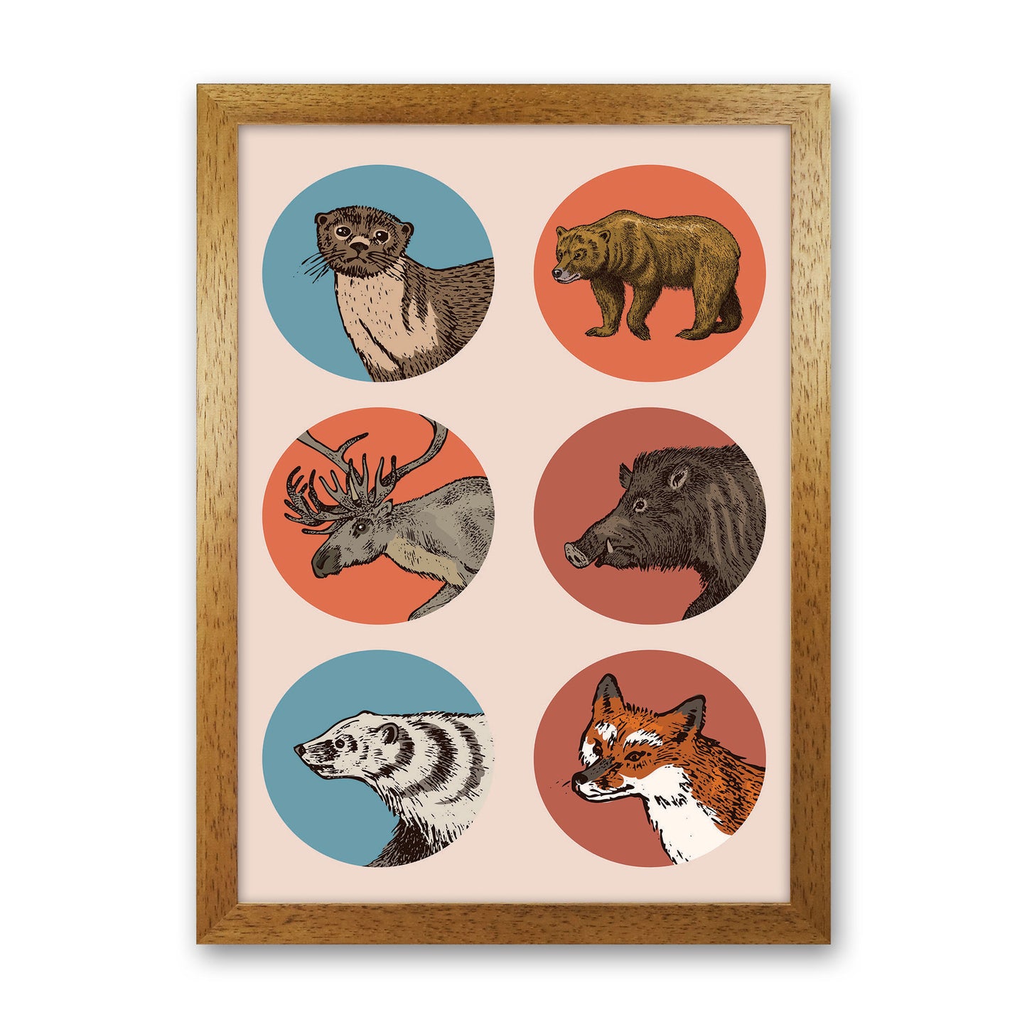 Animal Circles II Art Print by Jason Stanley Oak Grain