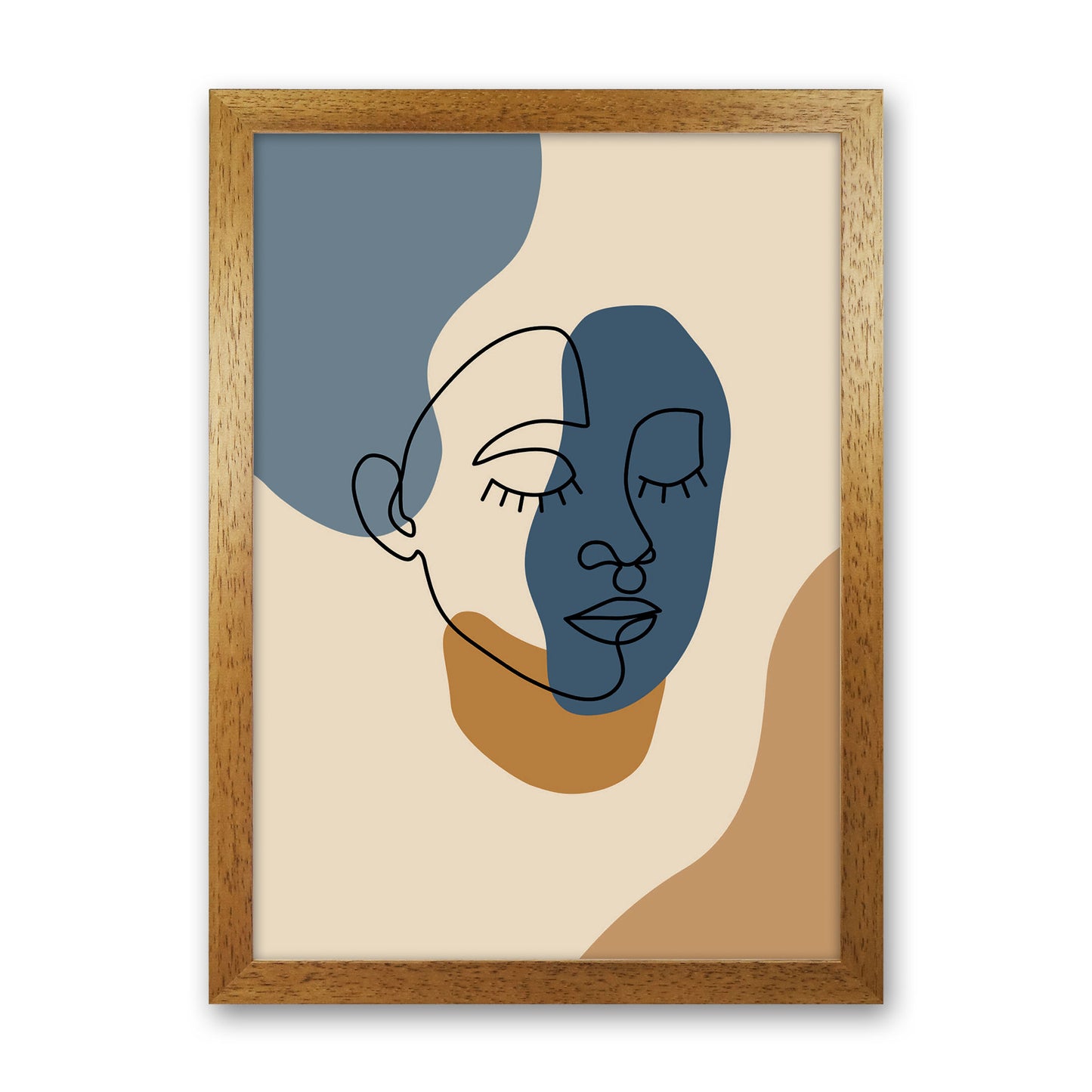 Abstract Face Art Print by Jason Stanley Oak Grain