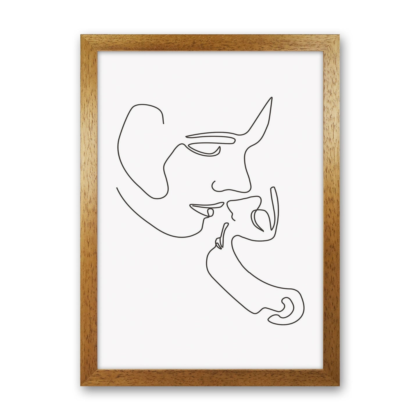 One Line Kiss Art Print by Jason Stanley Oak Grain