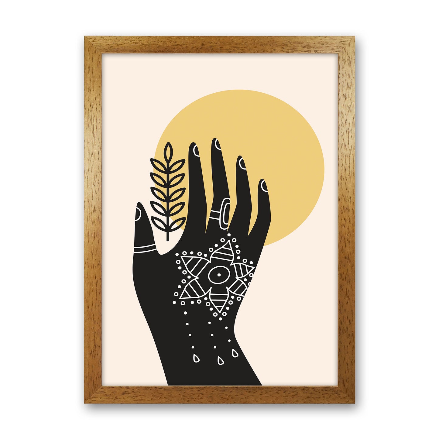 Abstract Hand Art Print by Jason Stanley Oak Grain