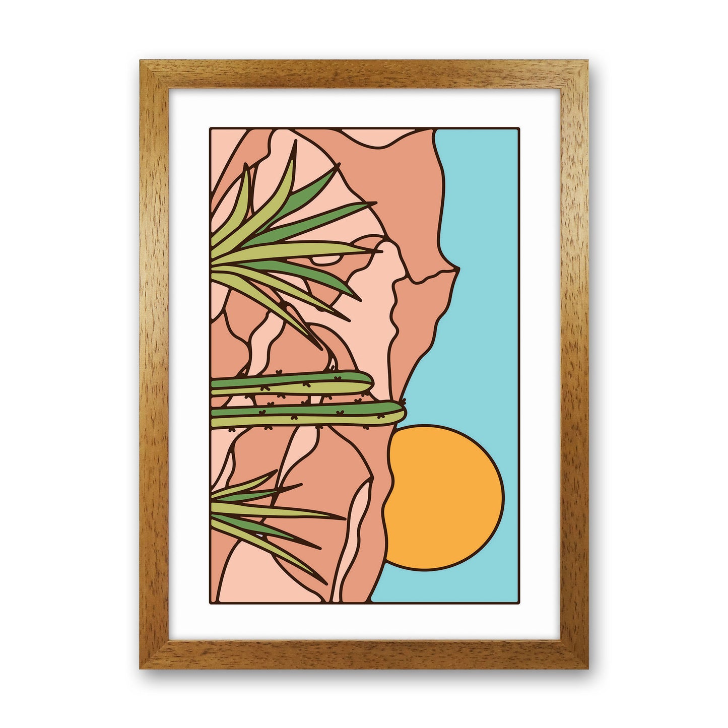 Minimal Desert Sunset Landscape Art Print by Jason Stanley Oak Grain