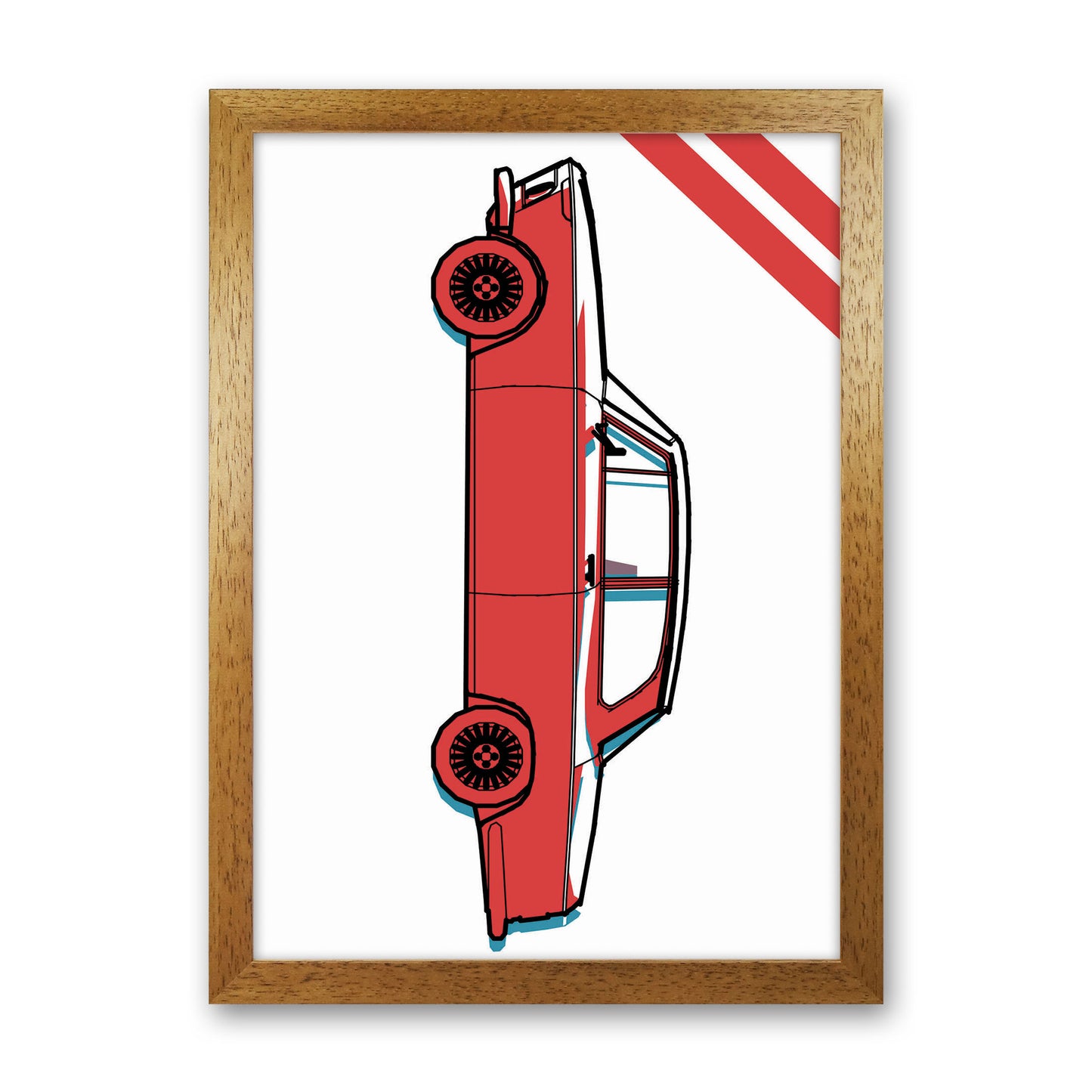 Red Car Art Print by Jason Stanley Oak Grain