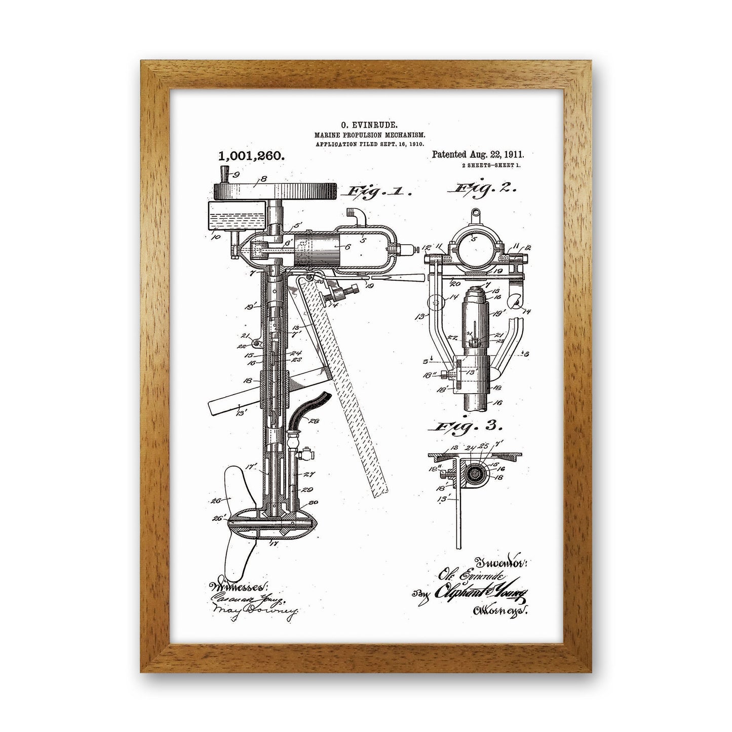 Outboard Boat Propeller Patent Art Print by Jason Stanley Oak Grain