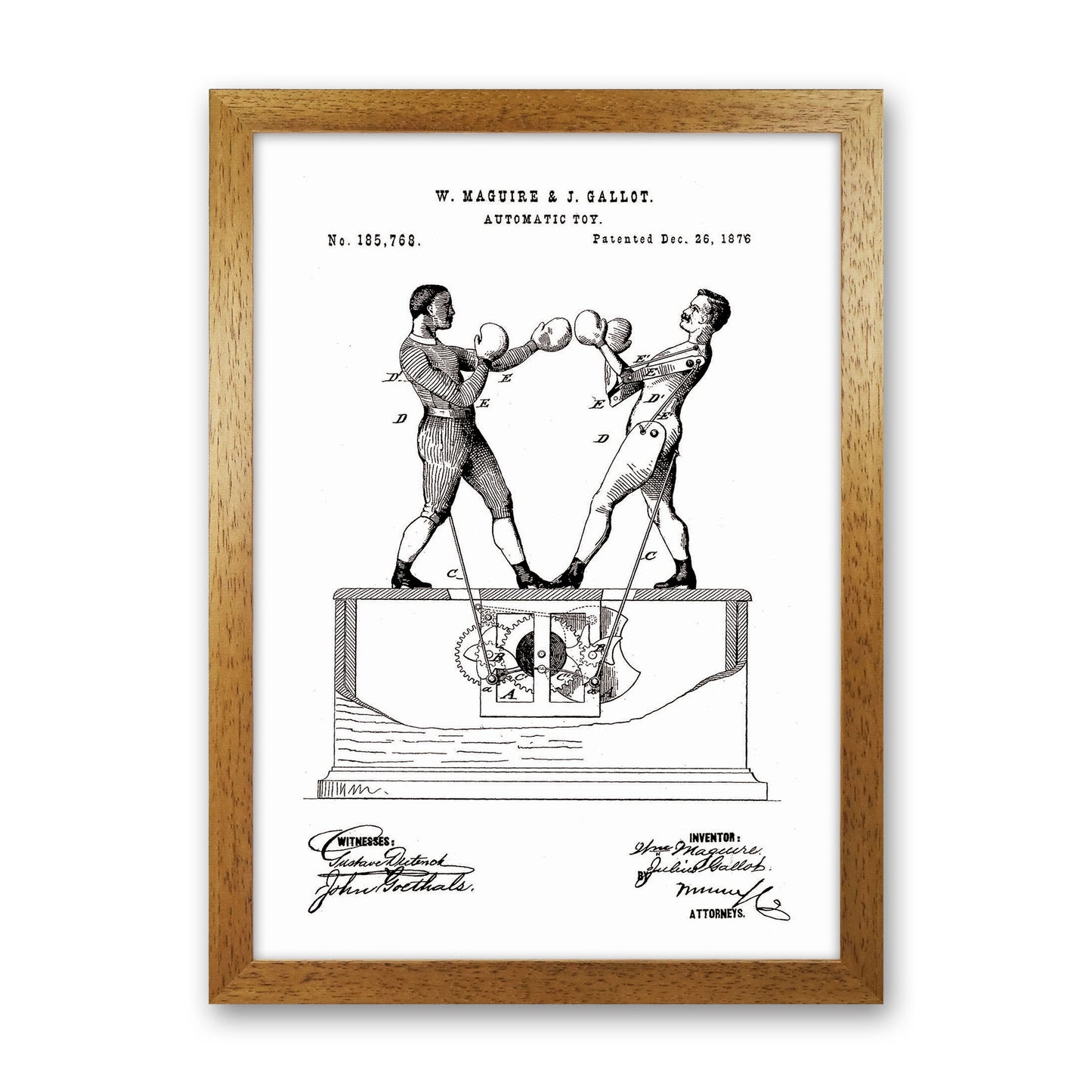 Automatic Boxing Toy Patent Art Print by Jason Stanley Oak Grain