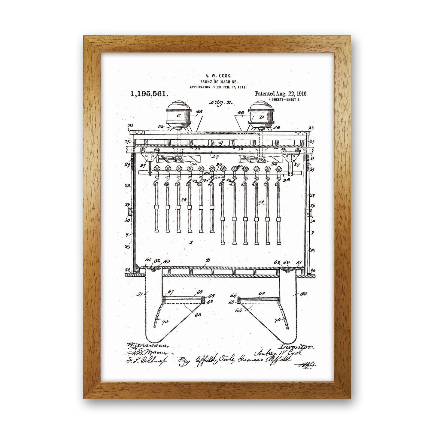 Bronzing Machine Patent Art Print by Jason Stanley Oak Grain