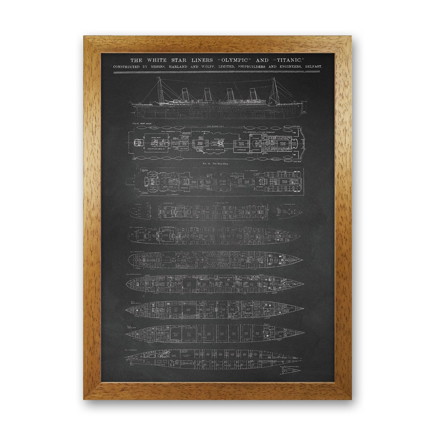 Titanic Patent- Chalkboard Art Print by Jason Stanley Oak Grain