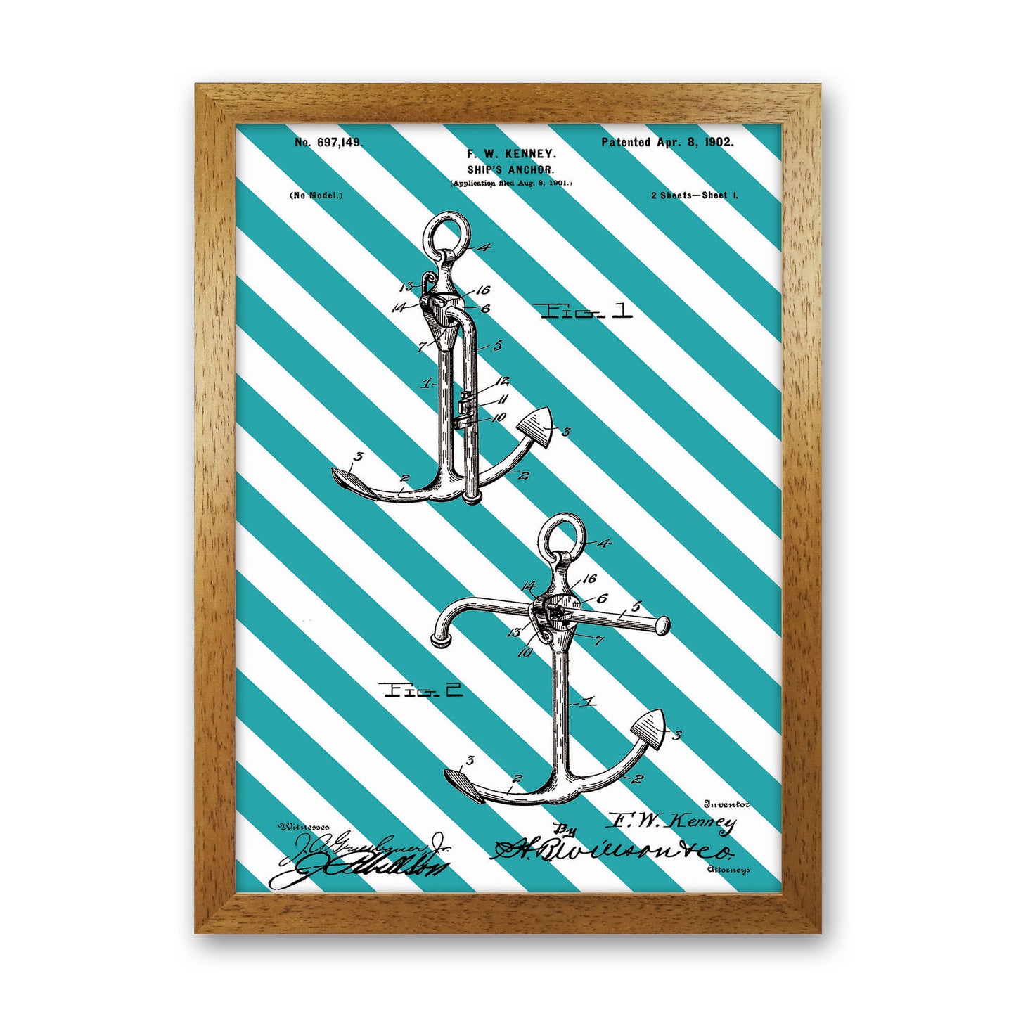 Anchor Patent Side Stripe Art Print by Jason Stanley Oak Grain