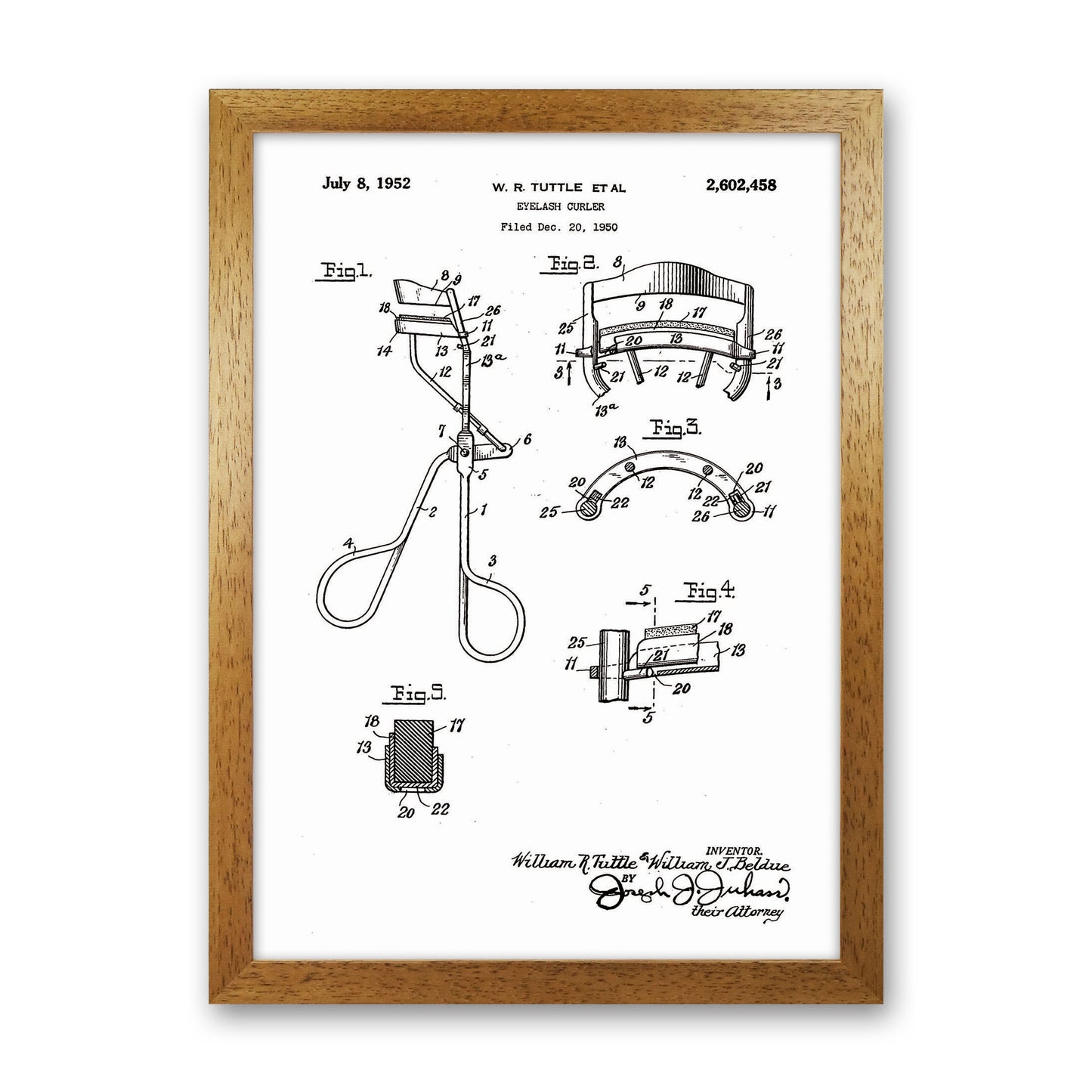 Eyelash Curler Patent Art Print by Jason Stanley Oak Grain
